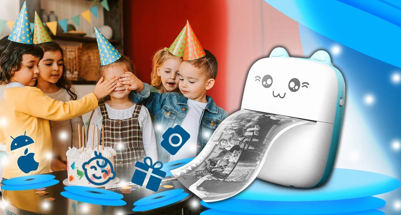 Retoo Mini drukarka fotograficzna Bluetooth 11 rolek papieru