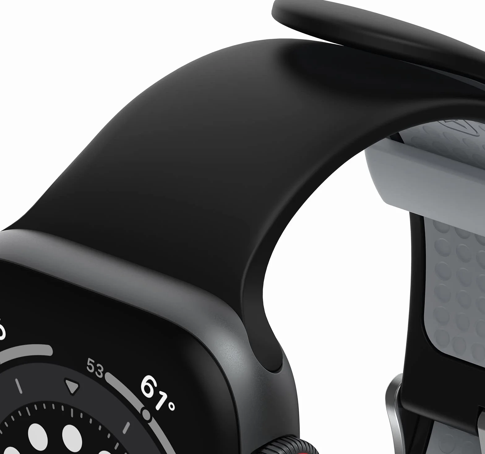 OtterBox Całodzienny pasek do zegarka Apple Watch 44/45/46mm, wytrzymały, miękki w dotyku silikonowy pasek do zegarka Apple Watch, Autobahn Black