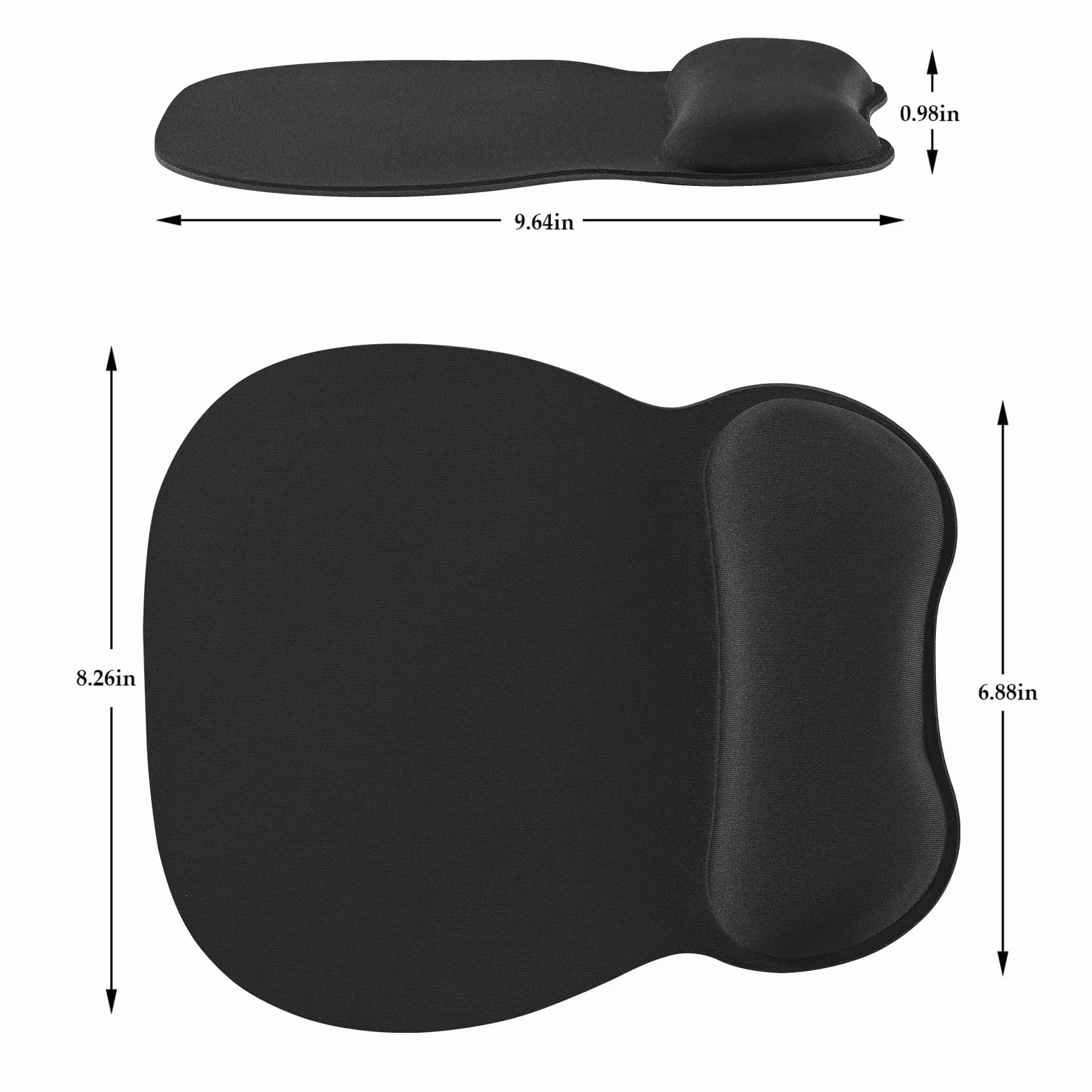 EooCoo Podkladka Pod Mysz na Nadgarstek, Podkładka Pod Myszkę z Poduszką, Ergonomiczna Mouse Pad, Ultracienka i Odporna na Ścieranie, Akcesoria Biurowe i Podróżne na Biurko do PC i Laptopa, Czarna