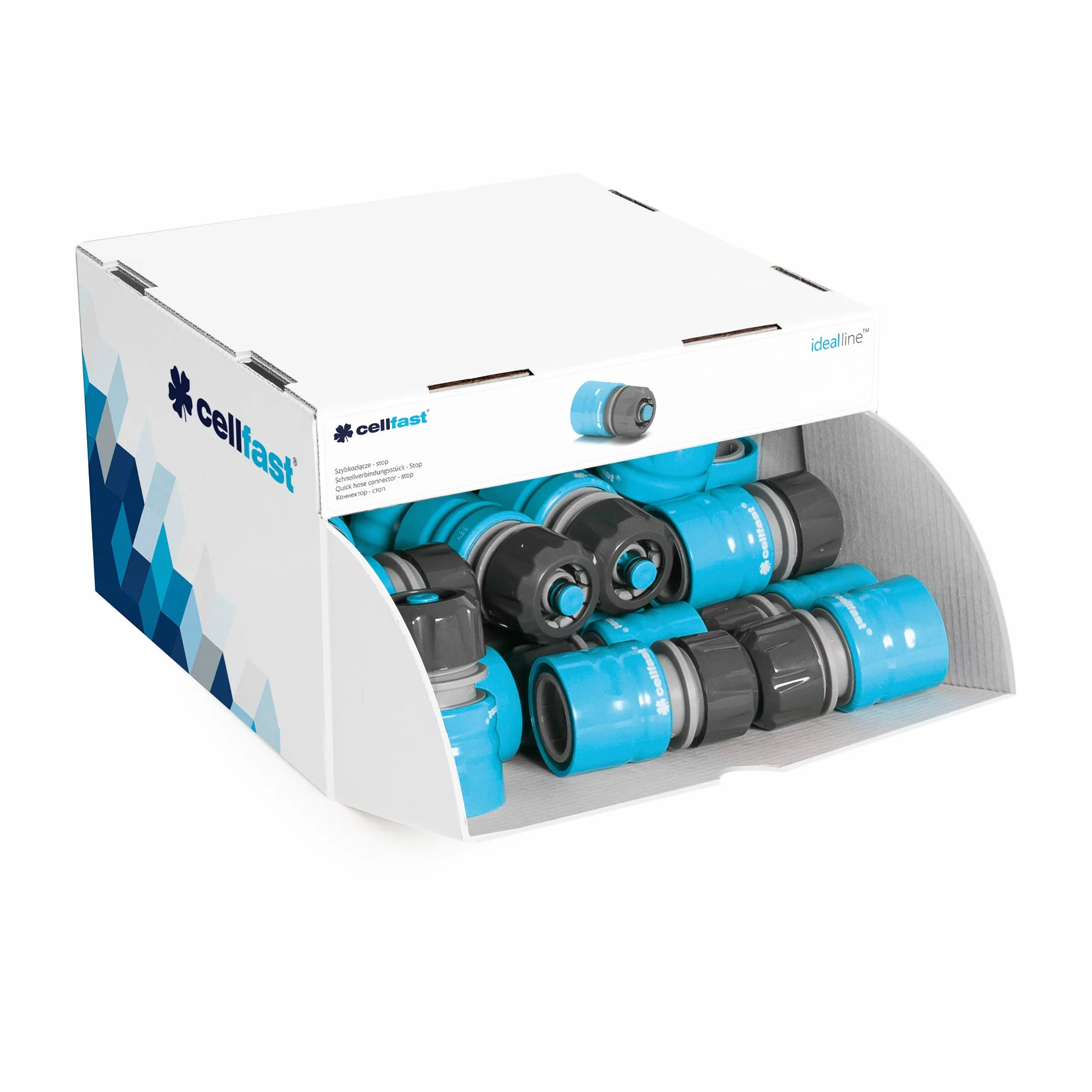 Cellfast Szybkozłącze - stop IDEAL 1/2" - 5/8", Połączenie dwóch końców węży, Tworzywo PC/ABS, Ergonomiczny kształt, 51-620