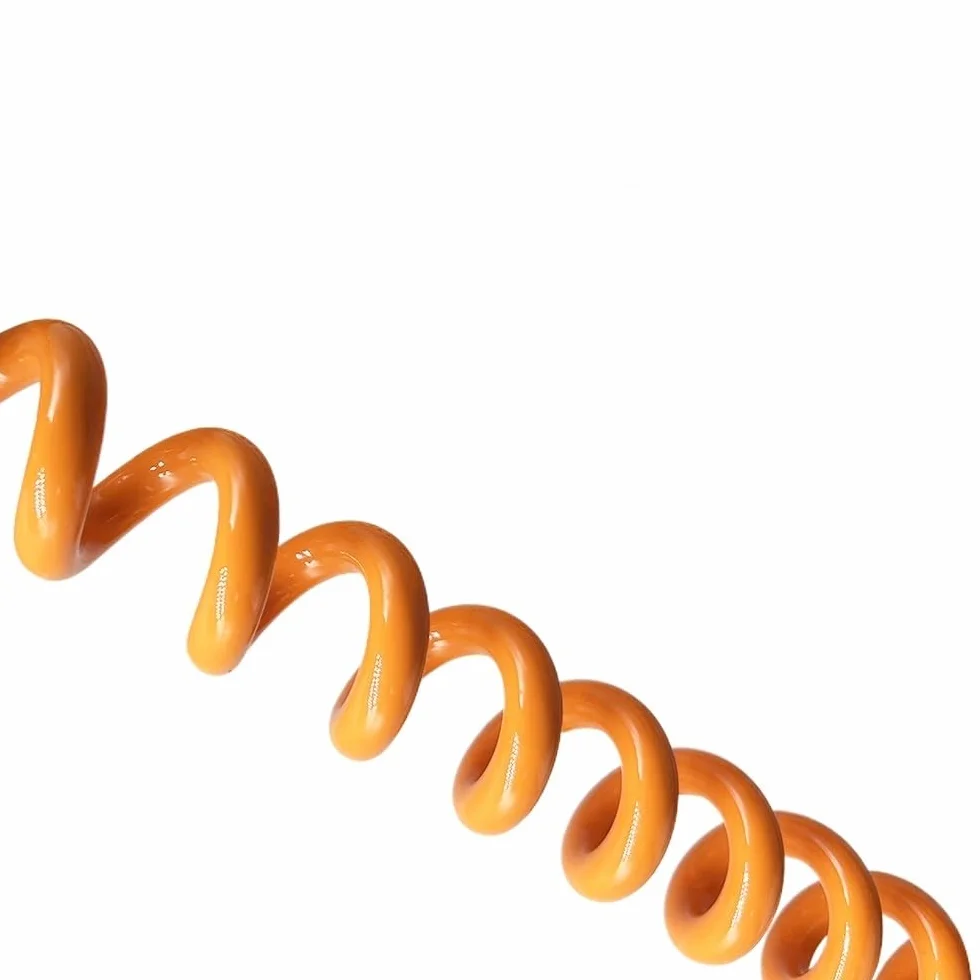 Sprężynowy przewód zasilający Flex Curly Spring Co Sprężynowy spiralny 3-żyłowy kabel ładujący 1 mm2 Pomarańczowa miedź beztlenowa, zwijany 20 m(Stretch 6 Meters)