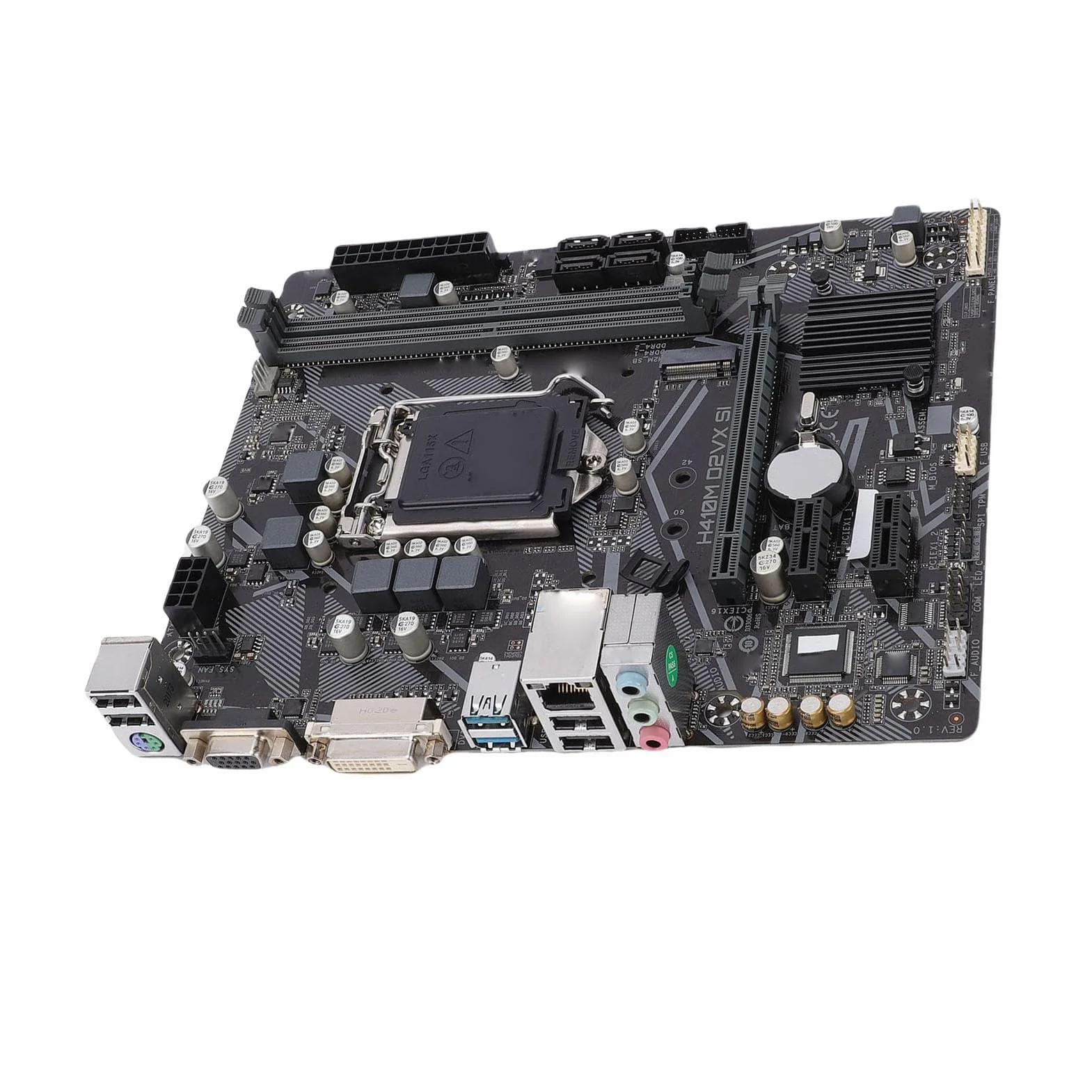 Generic Płyta Główna M-ATX H410M-D2VX-SI do Komputerów Stacjonarnych z Gniazdami PCI-E Pasuje do Procesora CPU 10. Generacji dla Entuzjastów Gier