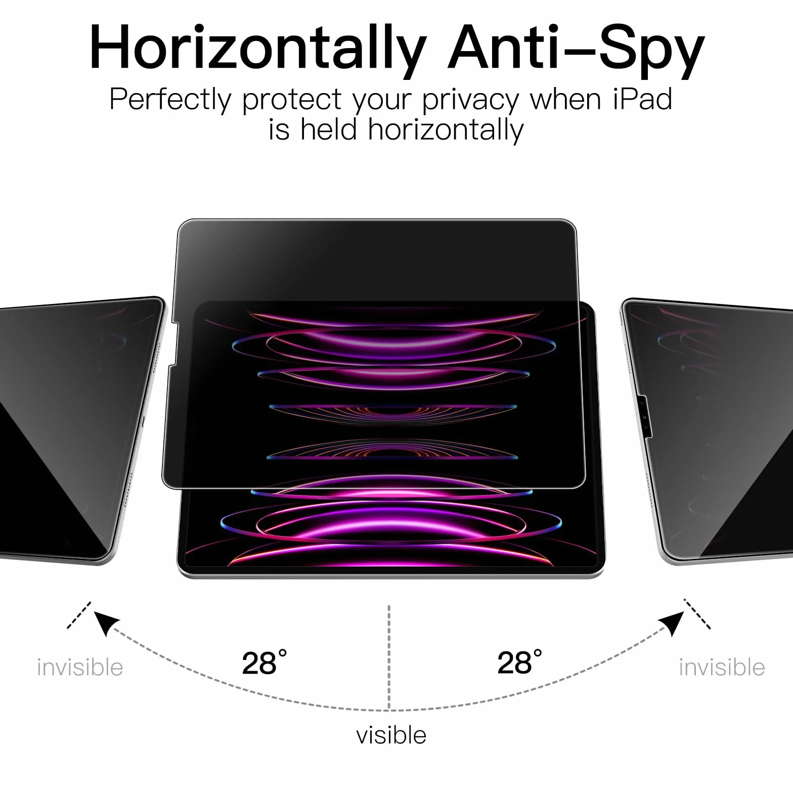 JETech Prywatności Ochraniacz Ekranu dla iPad Air 5/4 10,9 cali iPad Pro 11 Cala Screen Protector Antyszpieg Folia Hartowana 1 Paczka