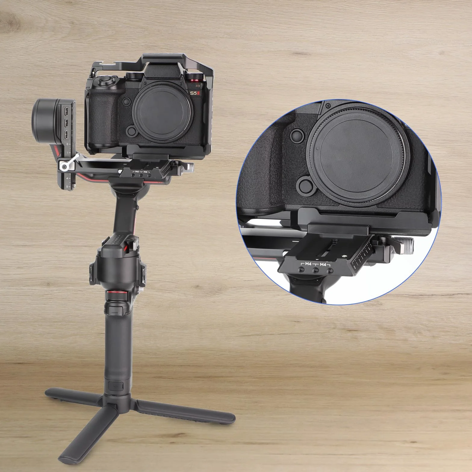 Leftfoto S5 klatka na aparat do Panasonic LUMIX S5 II – ramka ochronna z podstawą Arca, szyna NATO, gwinty ARRI, kompatybilna ze stabilizatorem DJI RS2, nagrywanie wideo vlog