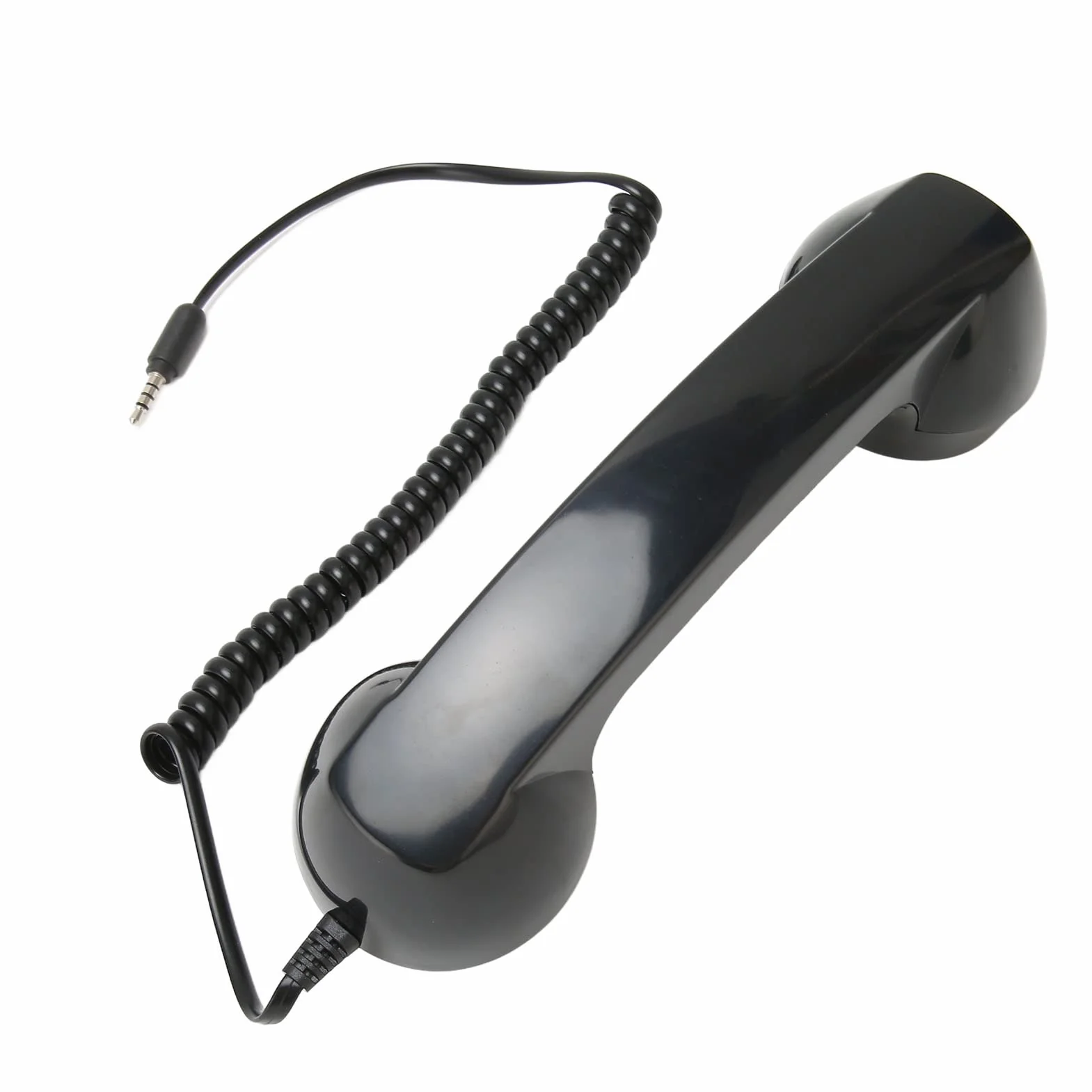 Słuchawka Telefoniczna w Stylu Retro, Ręczny Odbiornik Telefonu Komórkowego Odporny na Promieniowanie, Czysty Dźwięk z Mikrofonem do Smartfonów (Czarny)