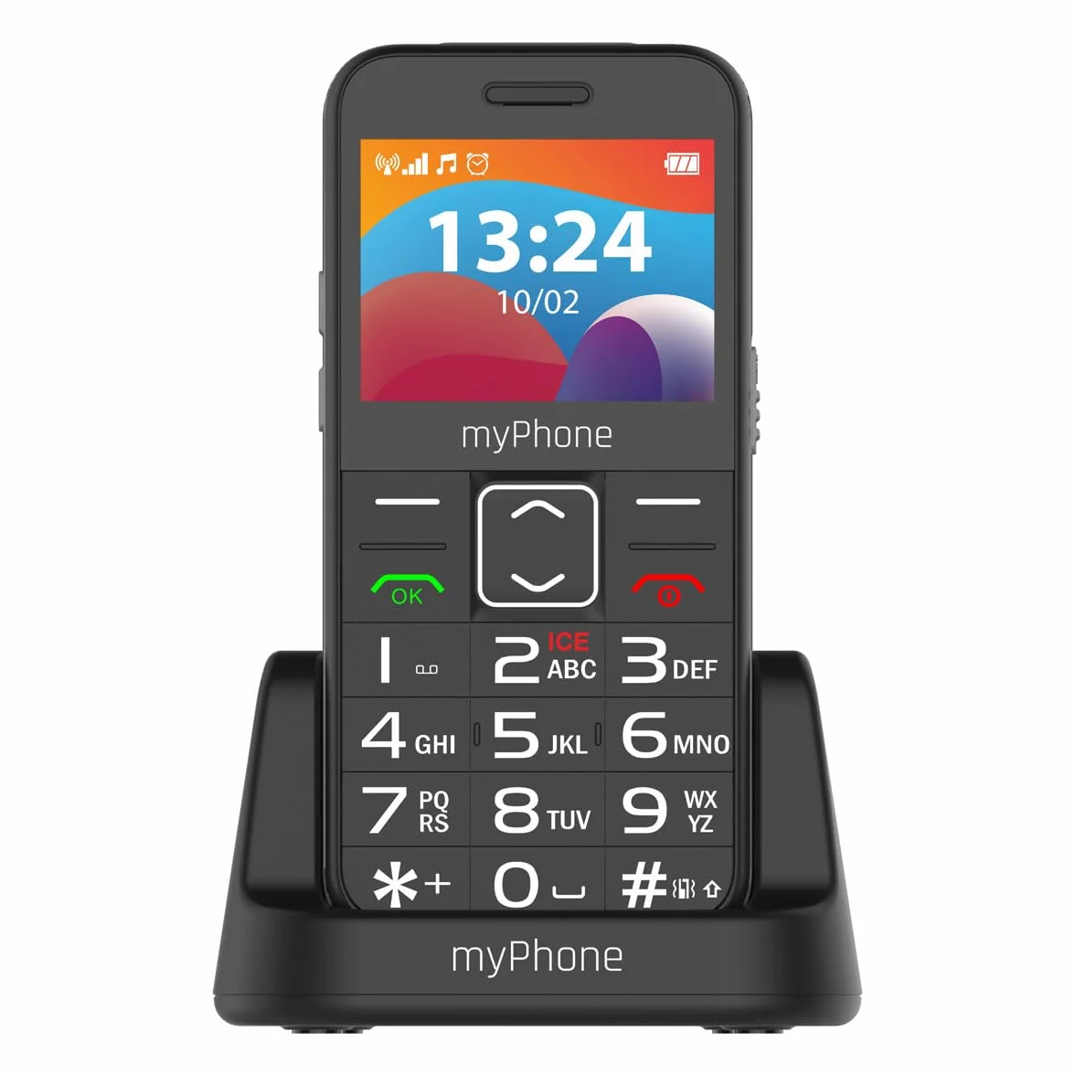 myPhone Halo 3 LTE telefon dla seniora ze stacją ładującą, 4G, przyciskiem SOS, duże przyciski, czytelny wyświetlacz i prosta Bedienung