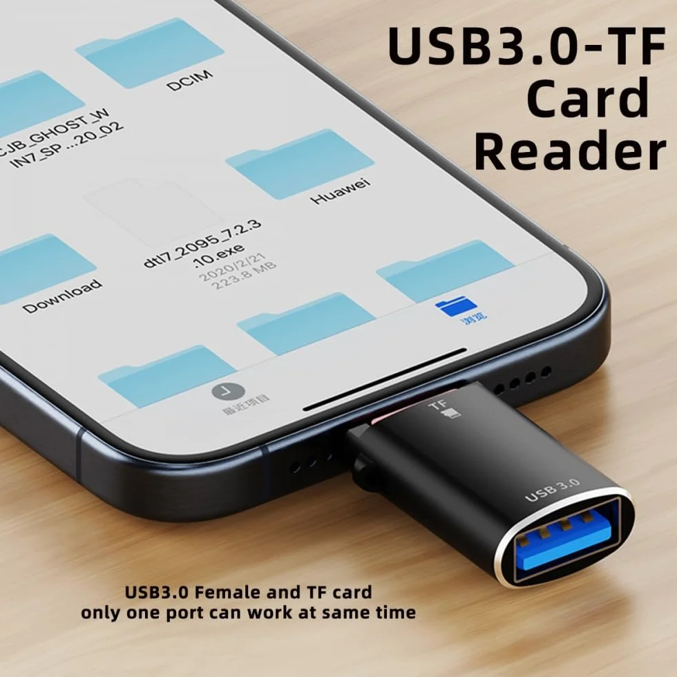 CY Adapter 10Gbps USB-C na USB 3.0 gniazdo OTG i czytnik kart TF Micro-SD do laptopa, tabletu, telefonu