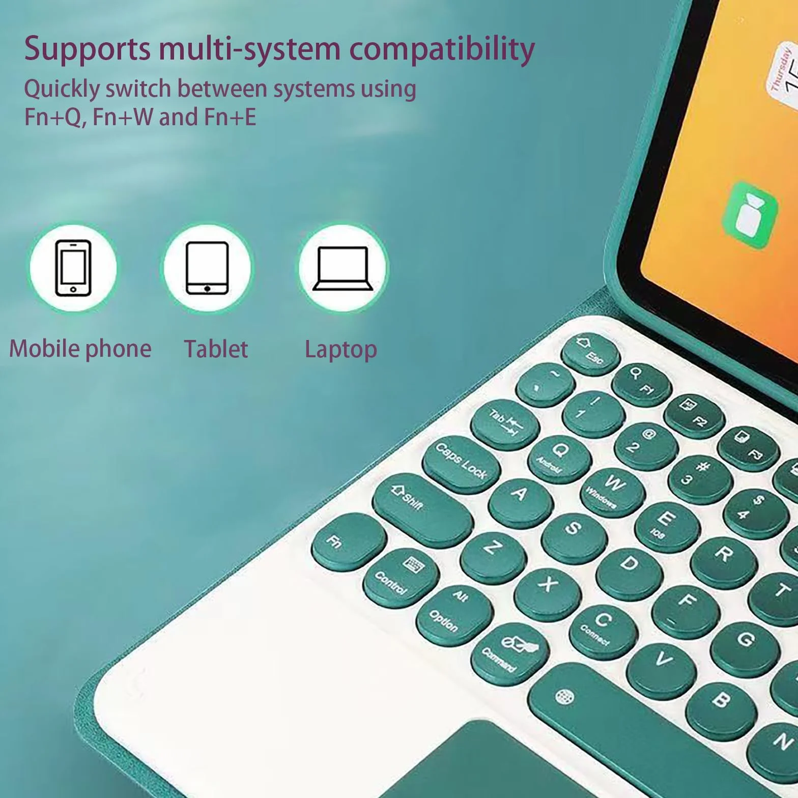 Etui na klawiaturę do Pad 5 / Pad 5 Pro 11 cali 2021, zdejmowana bezprzewodowa klawiatura Bluetooth, z podświetleniem 7 kolorów i panelem dotykowym, czarna