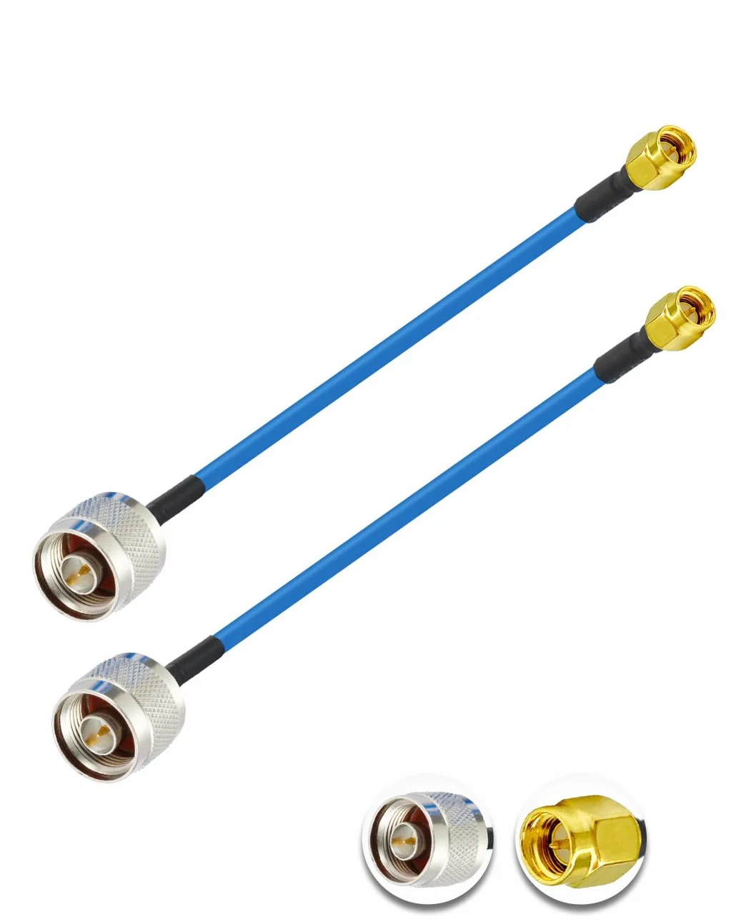 Vecys 2PCS SMA Męski do N Męski RF Kabel Koncentryczny N Typu RF Koncentryczny Pigtail Kabel 6" /15CM RG402 50 Ohm Przedłużacz o Niskich Stratach