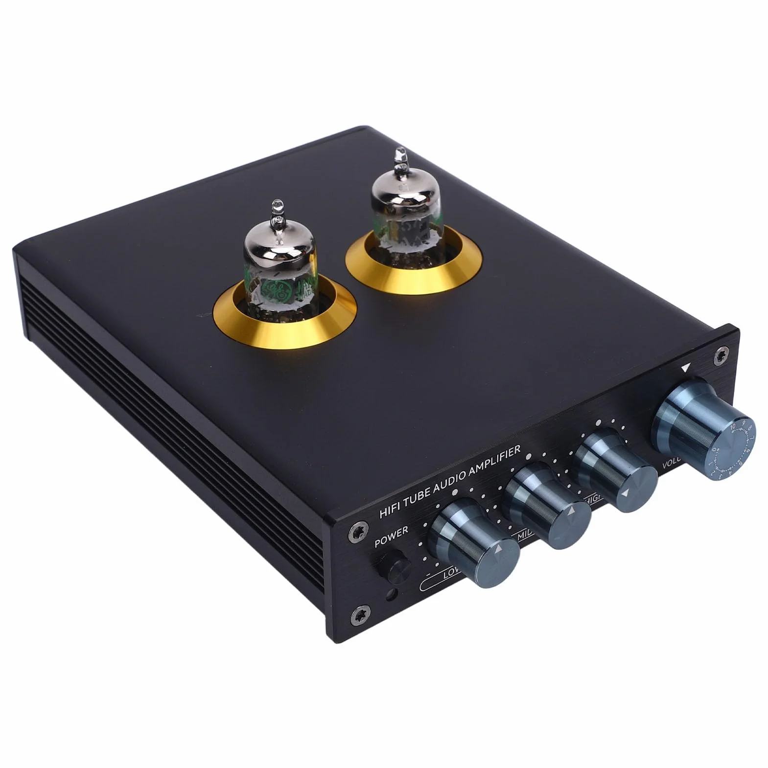 Generic Przedwzmacniacz Gramofonowy z lampą próżniową, Stereofoniczny Wzmacniacz Słuchawkowy HiFi z Niskim Poziomem Szumów Uziemienia i Wymiennymi Lampami, do Domowego Sprzętu i (wtyczka UE)