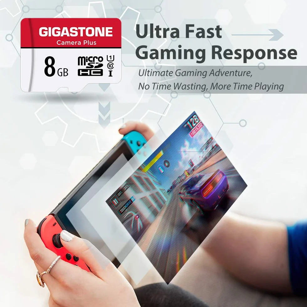 Gigastone Karta pamięci 8 GB, zestaw 10 kart, kamera seryjna, prędkość do 80 MB/s. idealny do kamery Full HD Gopro Drone U1 C10 Micro SDHC z mini etui i adapterem SD.