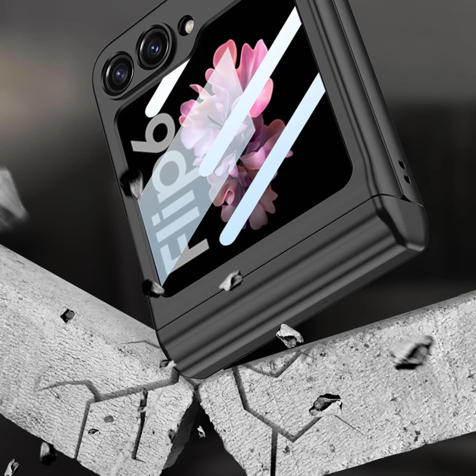 Etui do Samsunga Galaxy Z Flip 6, uchwyt S-Pen z magnetycznym zawiasem, wszechstronne etui na telefon komórkowy z etui ochronnym na ekran ze szkła hartowanego, czarne