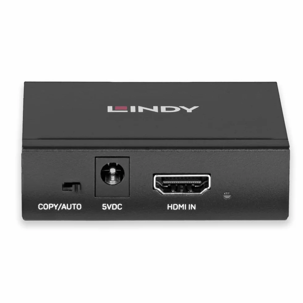 LINDY Rozdzielacz HDMI 4K 2 porty 3D, 2160p30 kompaktowy rozdzielacz, rozprowadza sygnał HDMI na dwa wyjścia, do Full HD do 1080p oraz UHD do 4Kx2K (38158)