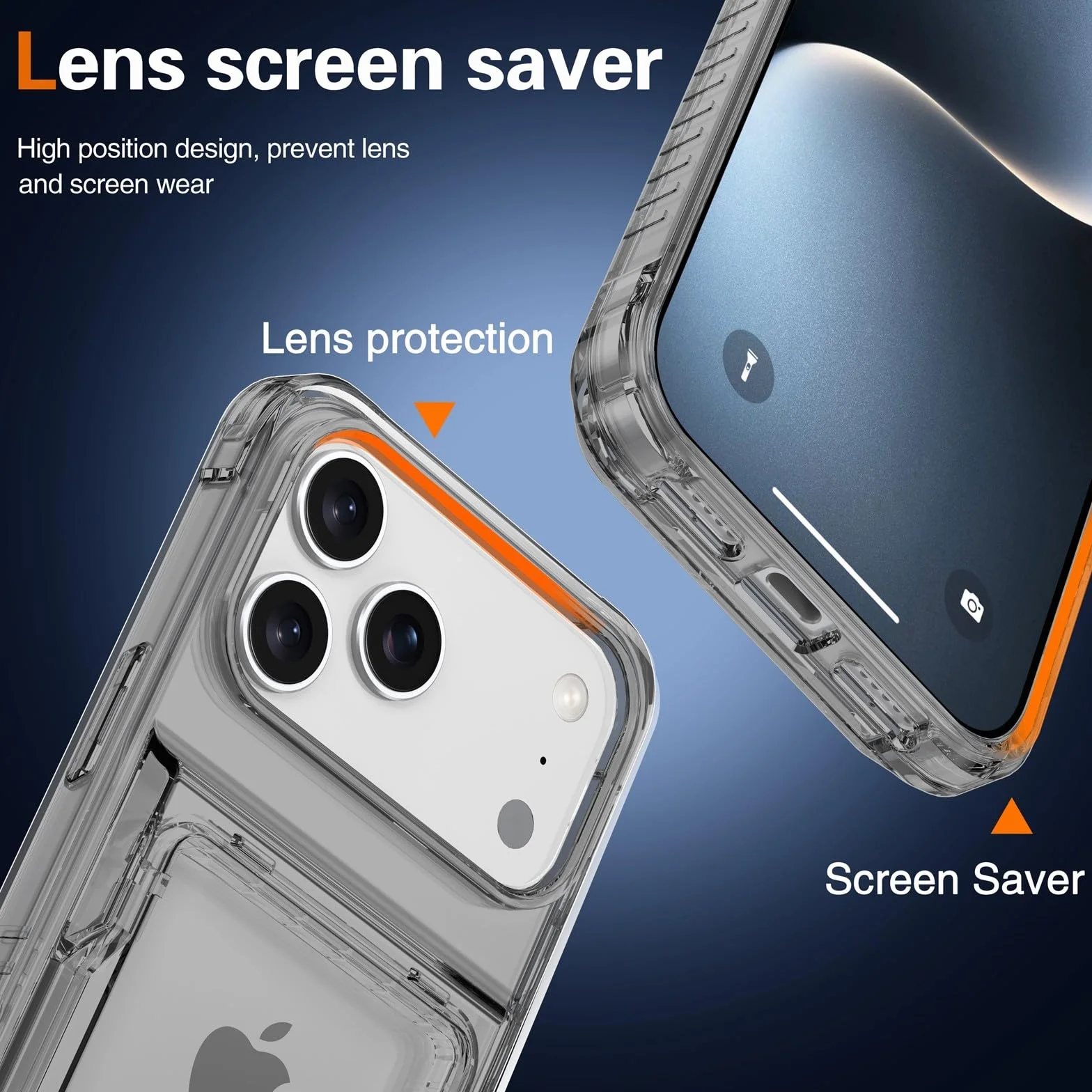 Generic etui kompatybilne z iPhone 17 PRO (kolor: przezroczysty) stojak na karty twardy tył twardy silikon przezroczyste etui