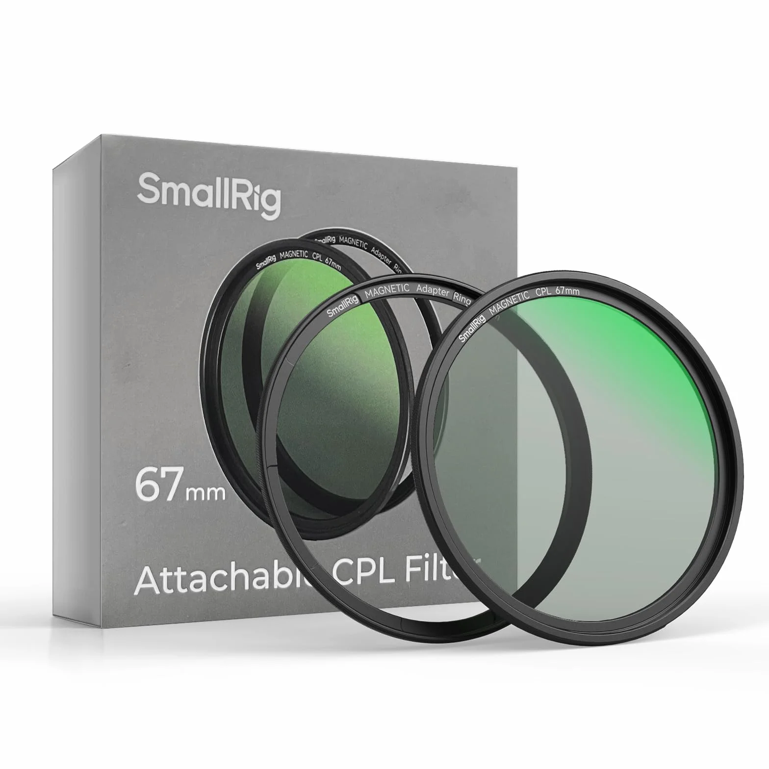 SMALLRIG 67mm Magnetic Circular Polarizers Filter + 67mm Gwintowany Pierścień Filtra, Szkło Optyczne HD 28-Warstwowy Okrągły Filtr Polaryzacyjny z Powłoką Multi Nano Magnetyczny CPL Wodoodporny - 4582