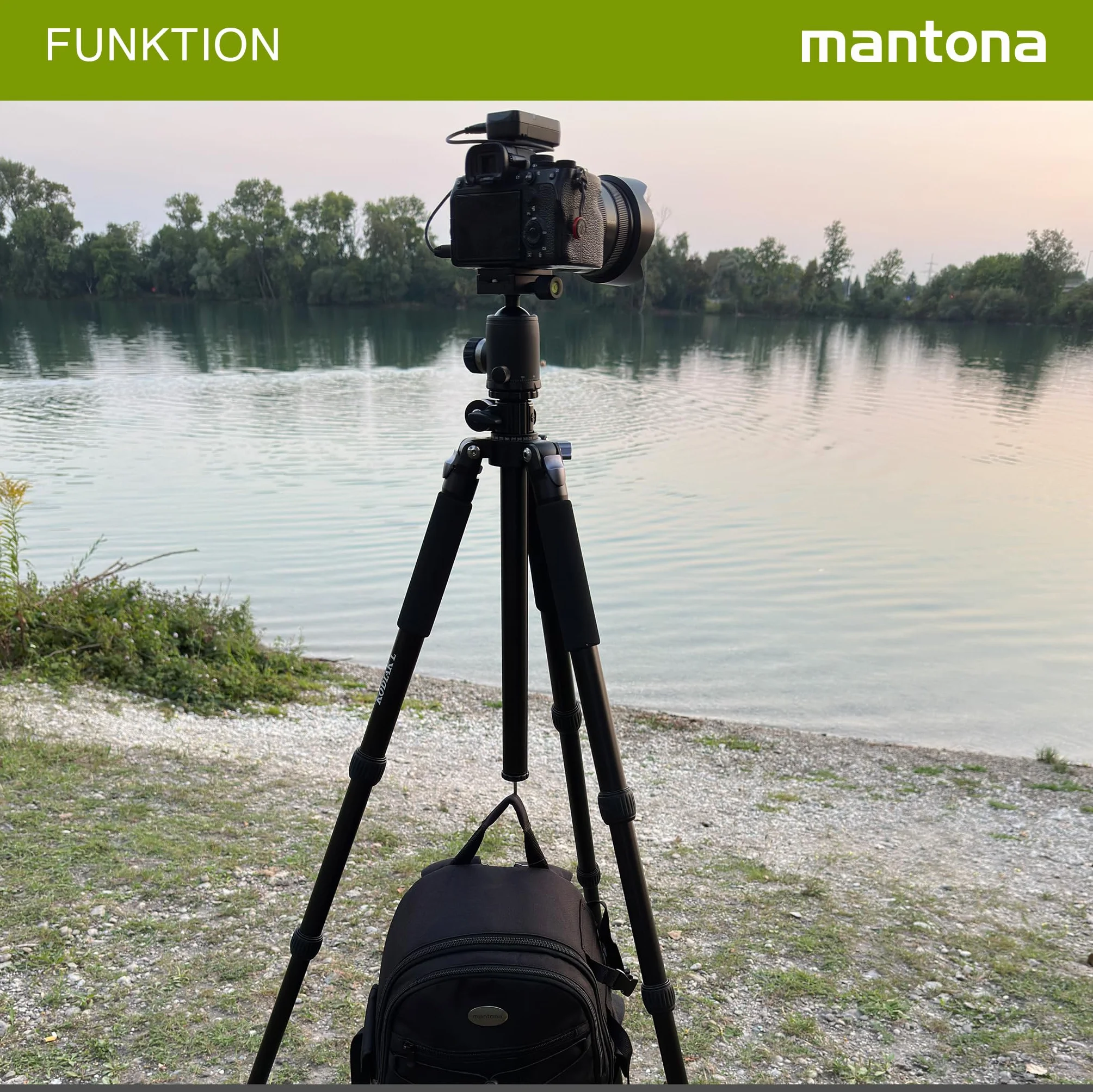 Mantona Kodiak L aluminiowy statyw fotograficzny, stabilny, profesjonalny statyw fotograficzny bez głowicy kulowej, obrotowa, obrotowa kolumna środkowa, kolce, 2. krótka kolumna środkowa, do