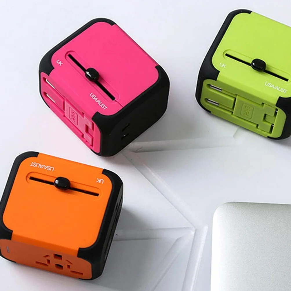 Przenośny Travel International Carging Conversion Soiceniversal Adapter podróży, Universal Plug Socket Power Converter (Color : C, Rozmiar : 4usb (5.5 * 6.5 * 5cm))