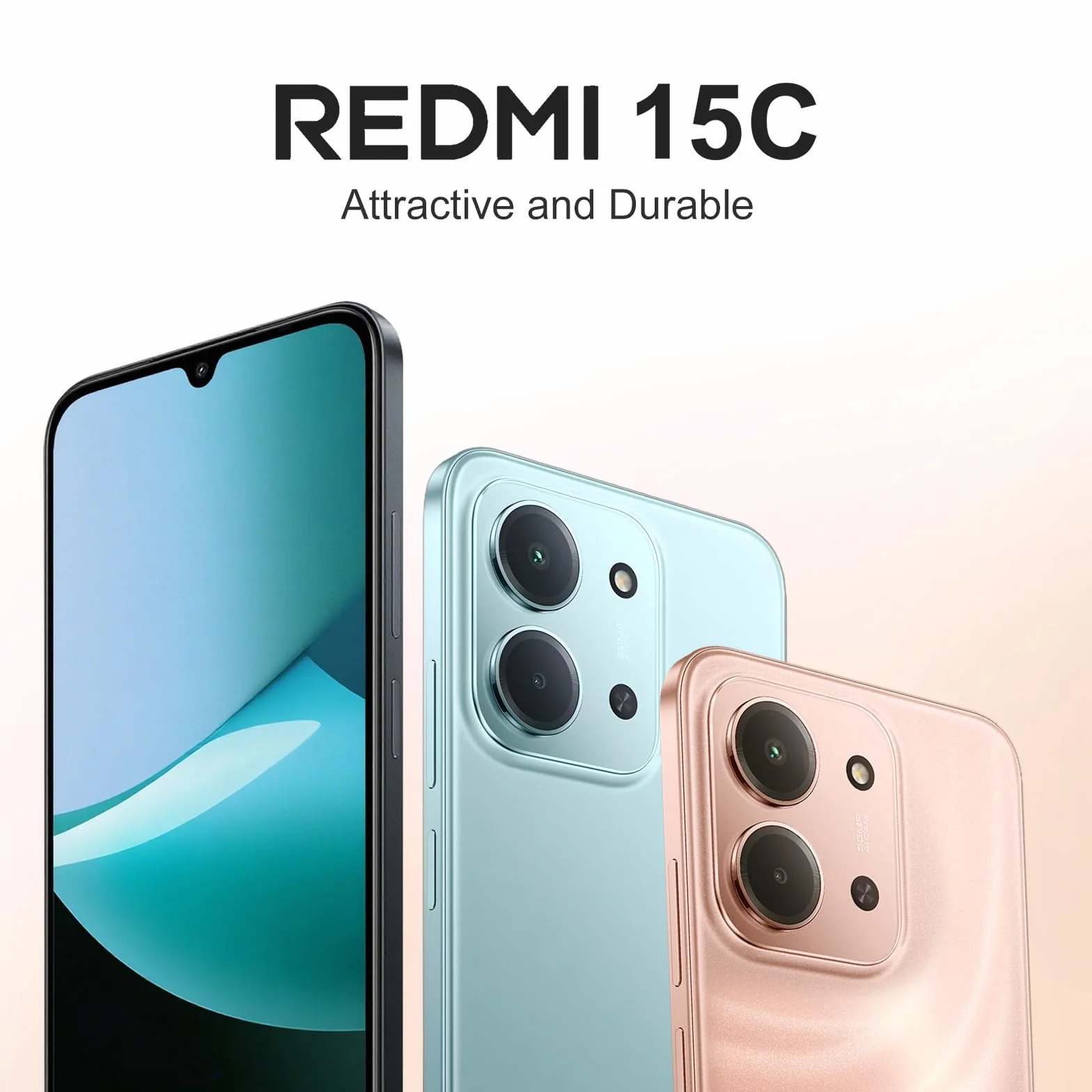 XIAOMI Smartfon Redmi 15C (obudowa w zestawie), 4GB RAM 256 GB ROM, potrójny tylny aparat 50 MP z AI, ekran 6,9 cala bateria 6000 mAh, wyświetlacz do pielęgnacji oczu 120 Hz (pomarańczowy)