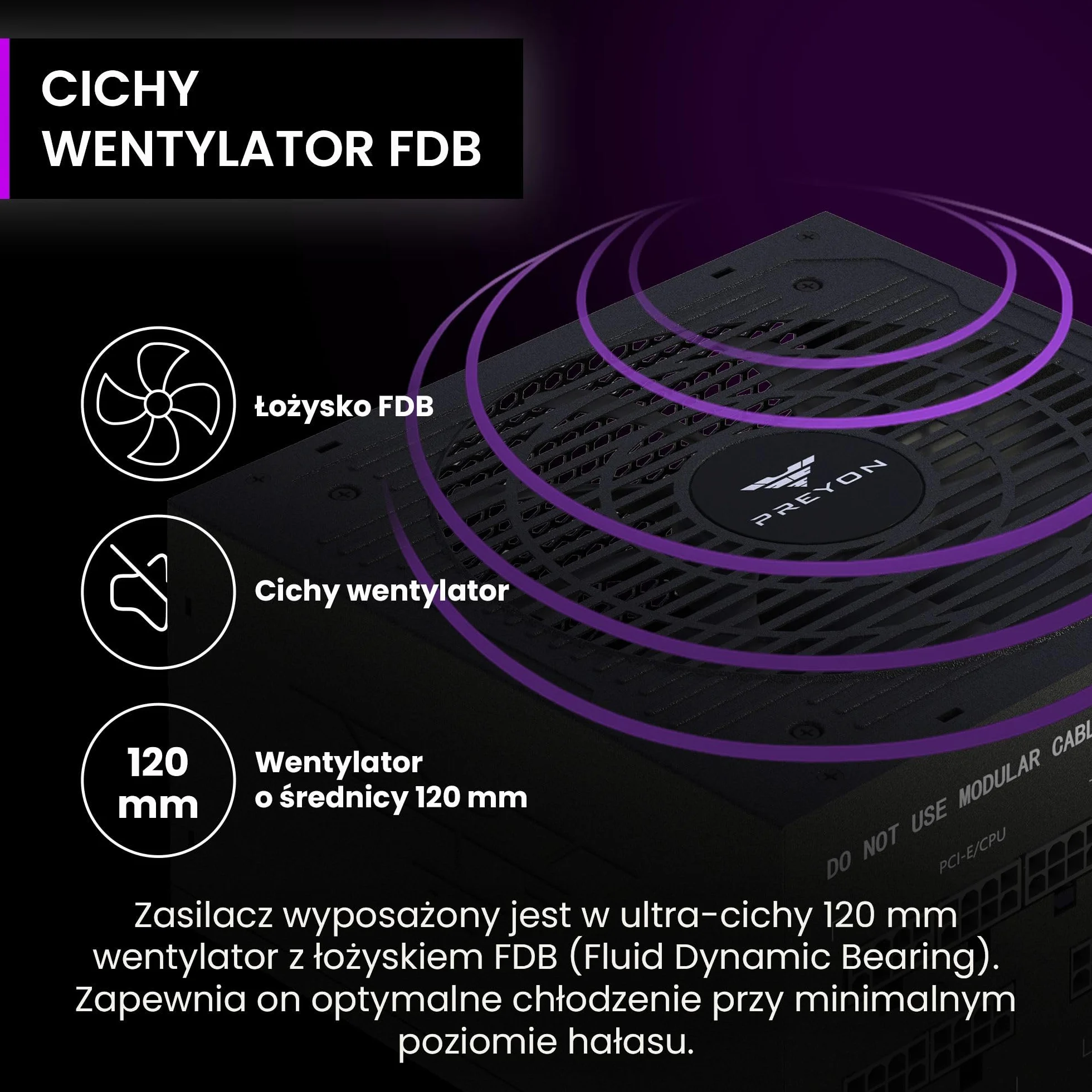 PREYON Zasilacz Komputerowy PC PSU 750W Bronze ATX Gaming Power Supply 12V PCI-e 2.5 Modularny Cicha Praca Wentylator 120 mm Japońskie Komponenty Stabilny Kompaktowy Nowoczesny – Eagle Power Czarny