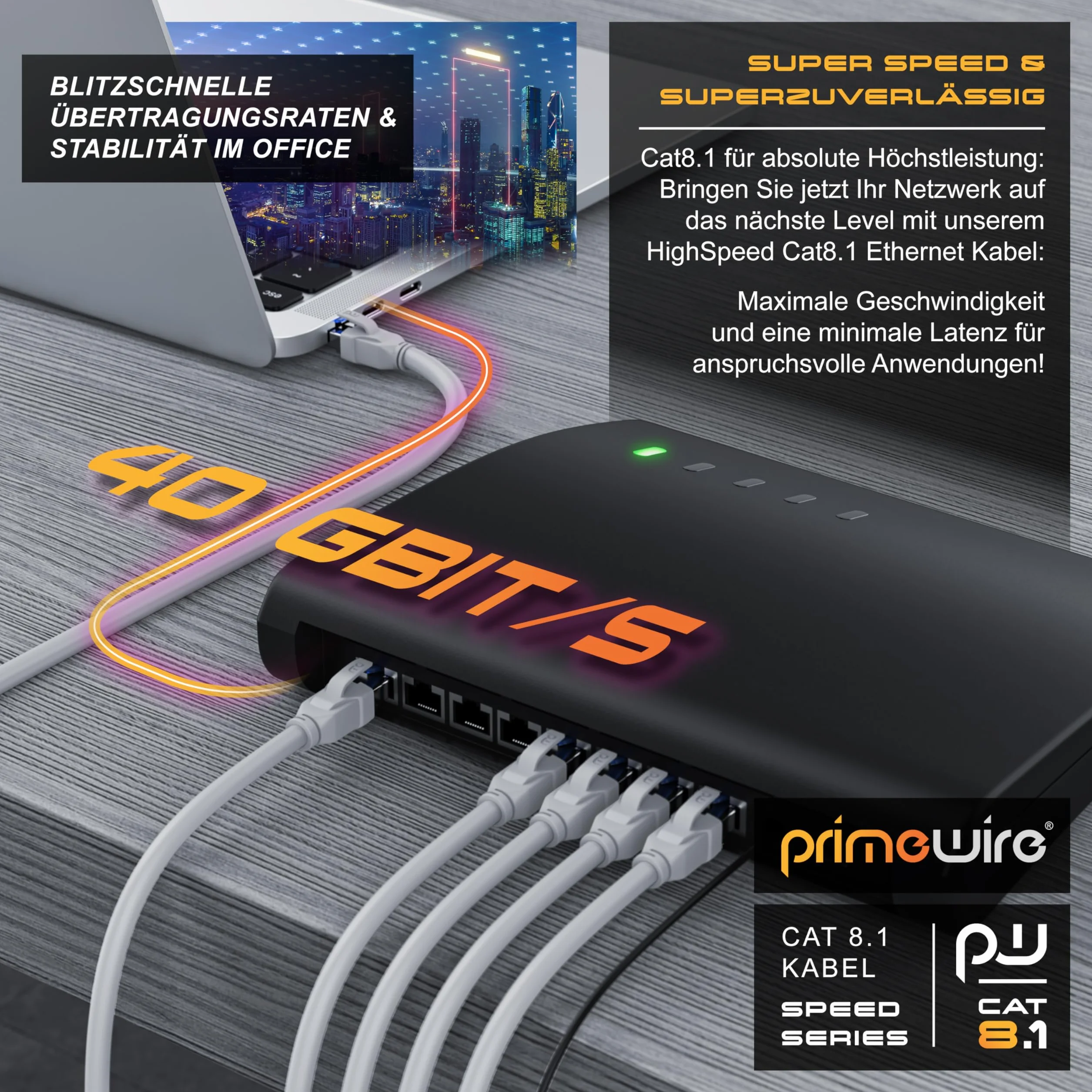 CSL Kabel sieciowy CAT 8.1 20 m 40 Gbps S/FTP PIMF