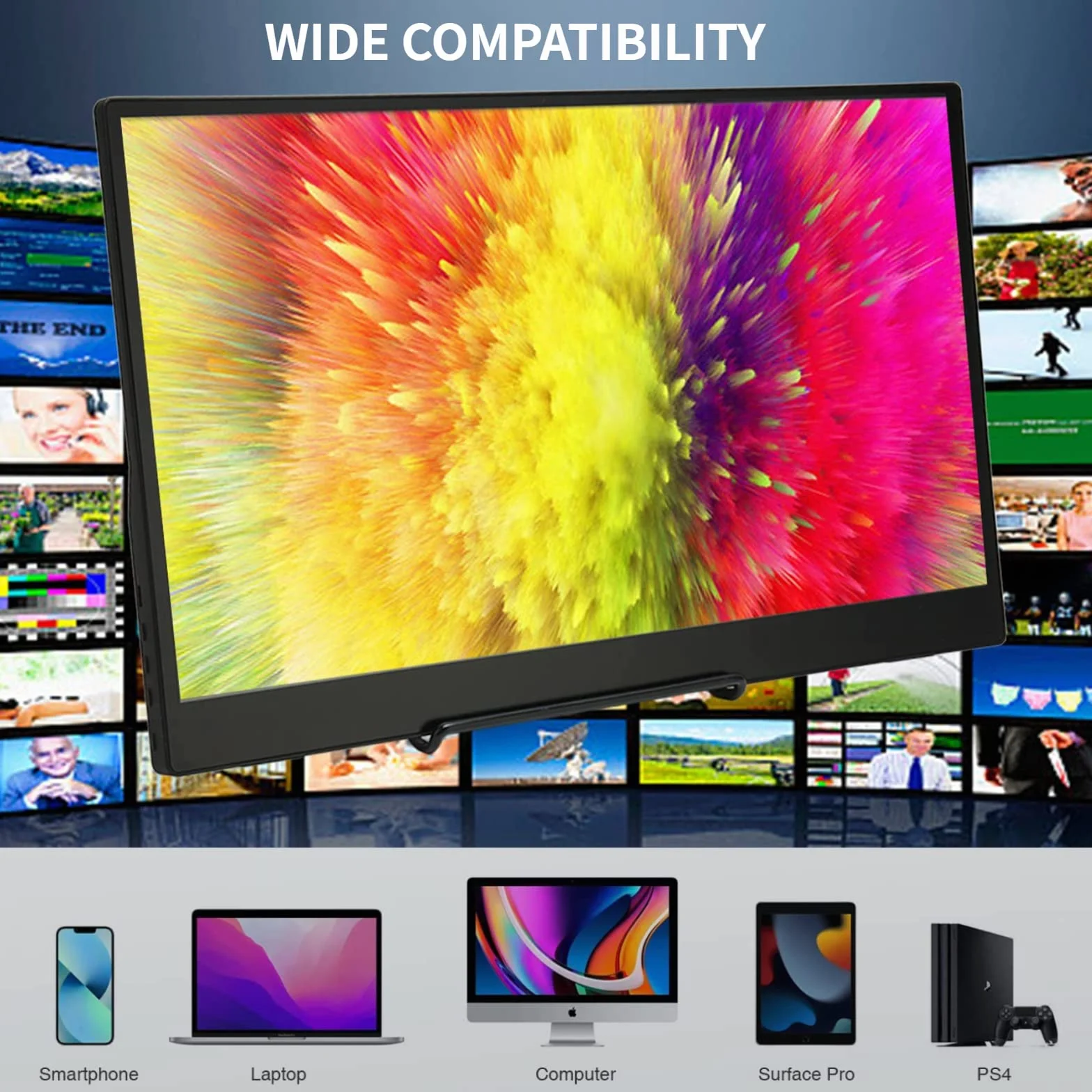 Przenośny Monitor z Ekranem Dotykowym, 16-calowy Wyświetlacz HD 1920x1200 60 Hz Wbudowane Dwa Głośniki, Port HDMI Typu C, Zewnętrzny Monitor do Gier do Laptopa do Przełącznika