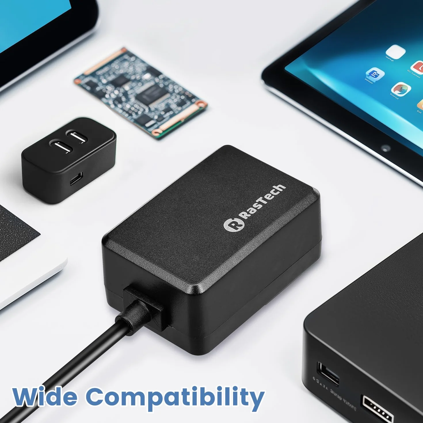 RasTech dla Raspberry Pi 5 GaN PD 27 W zasilacz 5,1 V 5 A USB-C Pi 5 zasilacz do Raspberry Pi 5 16 GB/8 GB/4 GB/2 GB