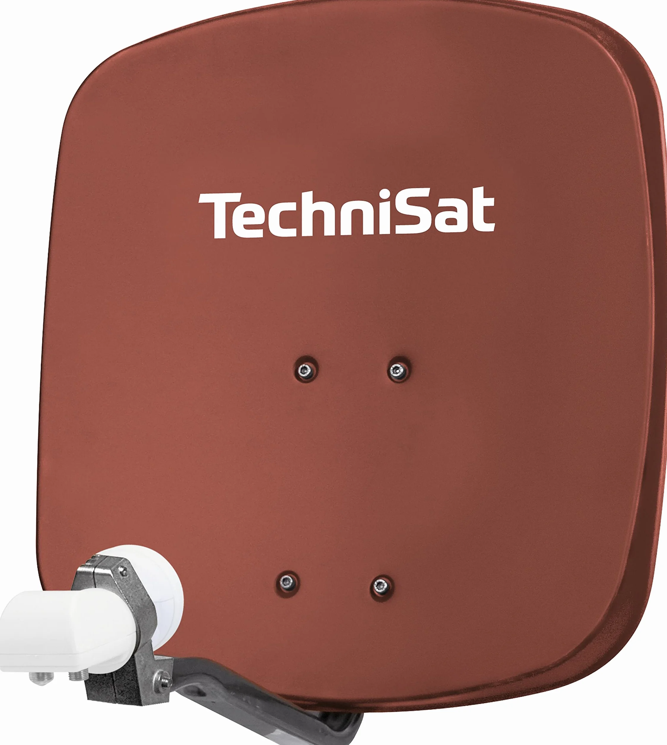 TechniSat DIGIDISH 45 – antena satelitarna dla 2 uczestników (mały zestaw satelitarny 45 cm – kompletny zestaw z uchwytem ściennym i uniwersalnym Twin-LNB) czerwona