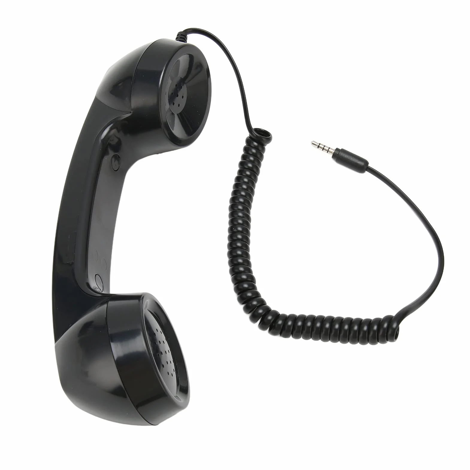 Słuchawka Telefoniczna Retro, Słuchawka Telefoniczna Vintage Retro 3,5 Mm Odbiornik Telefonu Komórkowego, Ręczny Mikrofon Komórkowy Odporny na Promieniowanie do Telefonów (Czarny)