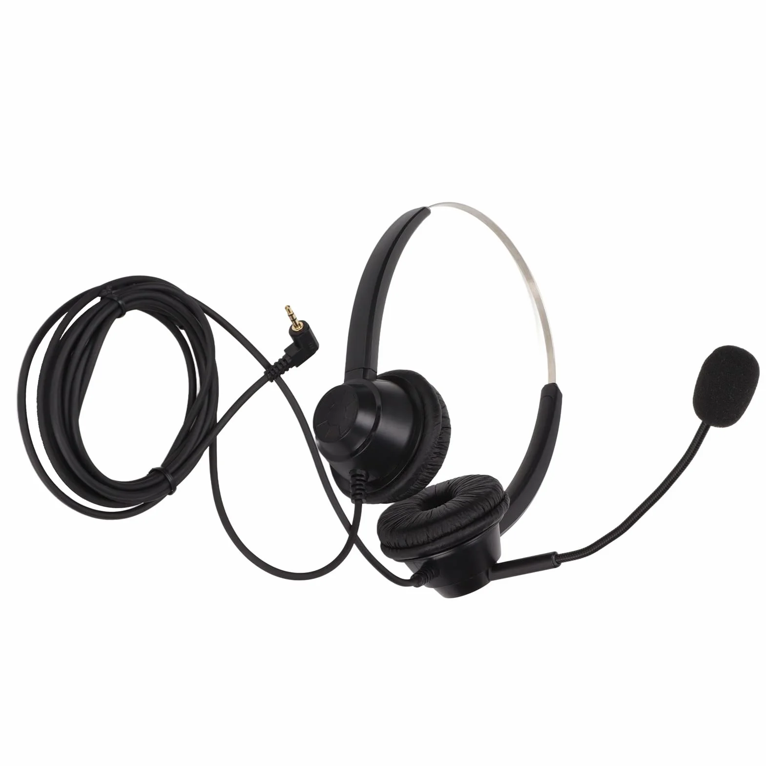 Zestaw słuchawkowy H360D-2.5 do call center, przewodowe stereo z mikrofonem HD, biznesowy, wtyczka 2,5 mm, czarny