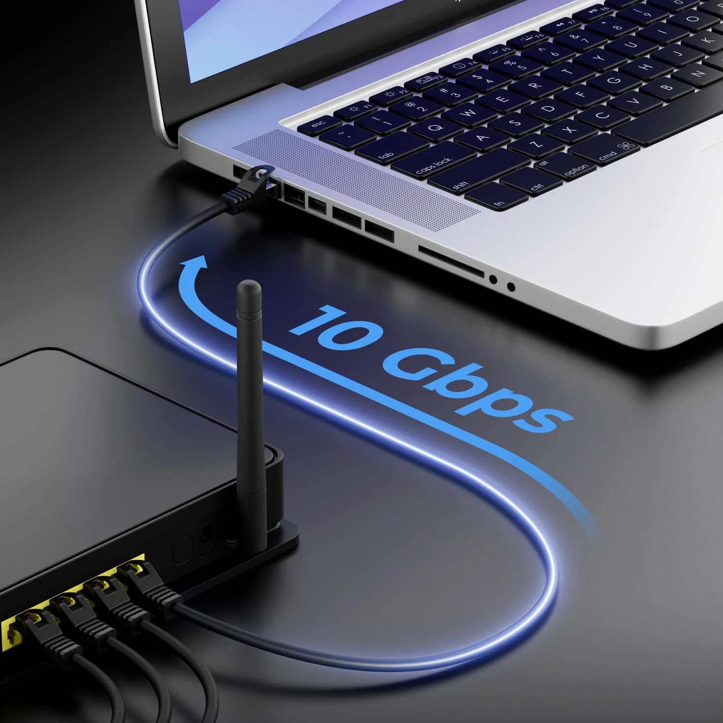 deleyCON 5x 0,5m CAT7 Kabel Sieciowy - 10 Gigabit - Krótki 50cm RJ45 Patchkabel Ethernet (Miedź, SFTP PiMF Ekranowanie) - LAN DSL Switch Modem Router Patchpanel CAT7 CAT6 CAT5 - Kolorowy