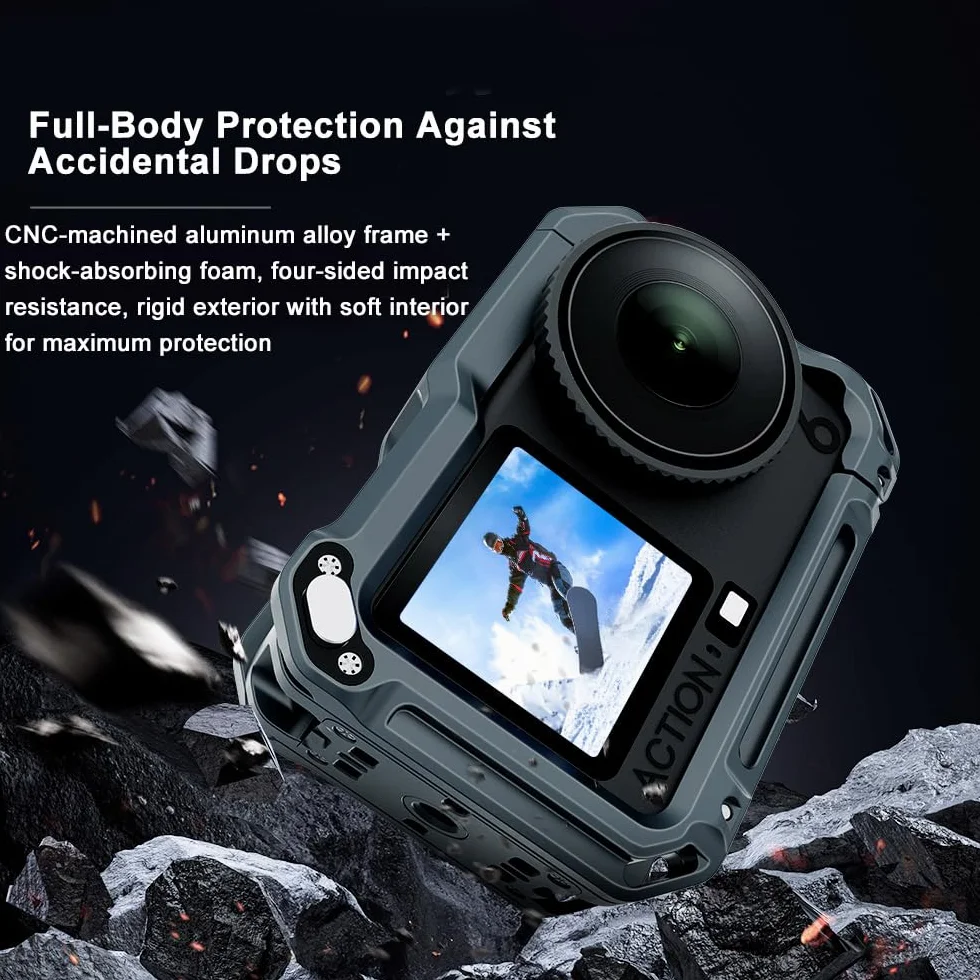 Dla DJI OSMO ACTION 6, aluminiowa rama ochronna z szybkim zwalnianiem, etui ochronne przed upadkiem, wielofunkcyjny adapter rozszerzeń OSMO ACTION 6