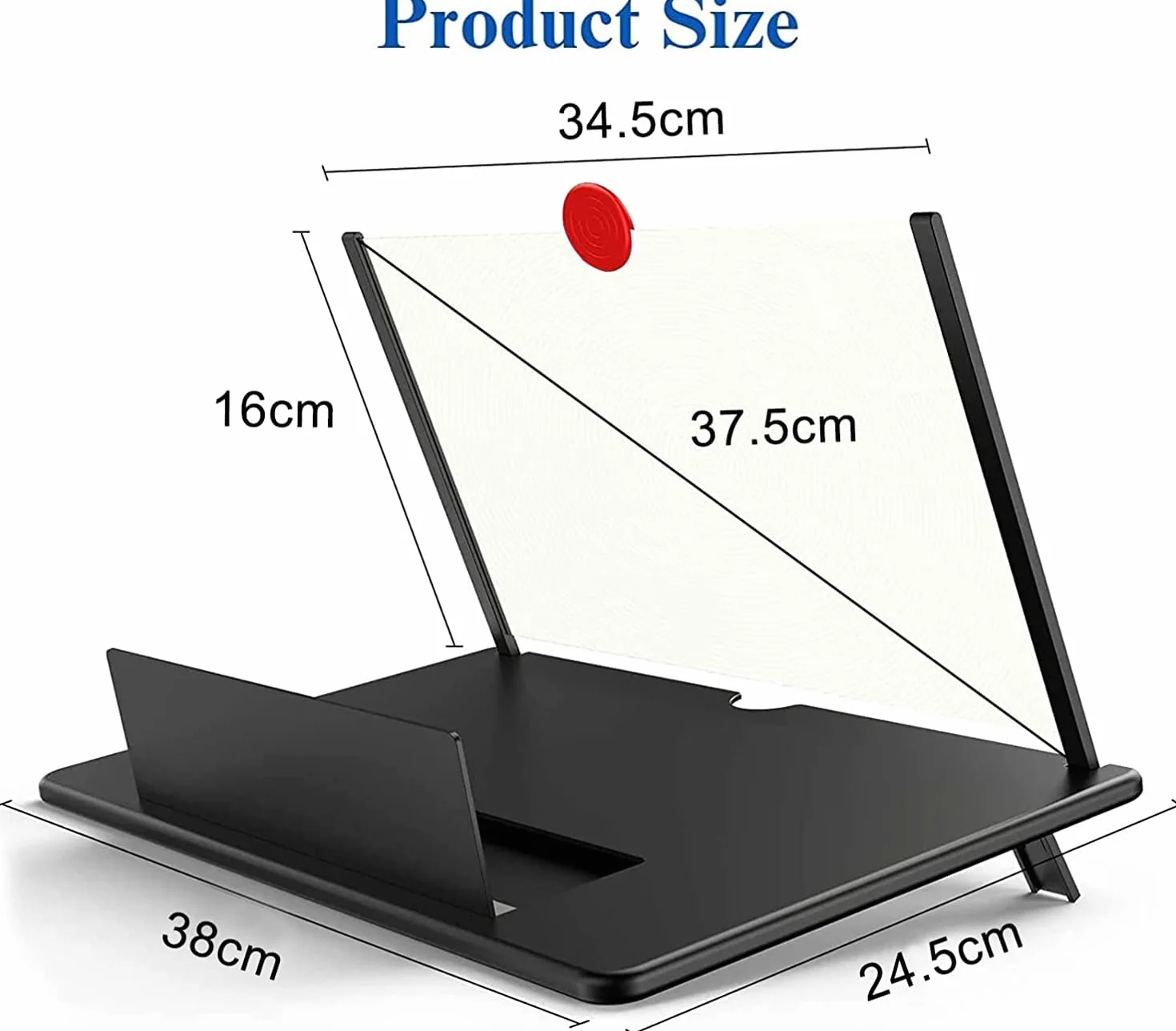 Lupa ekranu 45.7 cm, powiększająca ekran 3D HD, projektor powiększający ekran do filmów, filmów i gier, składany stojak na telefon ze wzmacniaczem ekranu, kompatybilny ze wszystkimi smartfonami