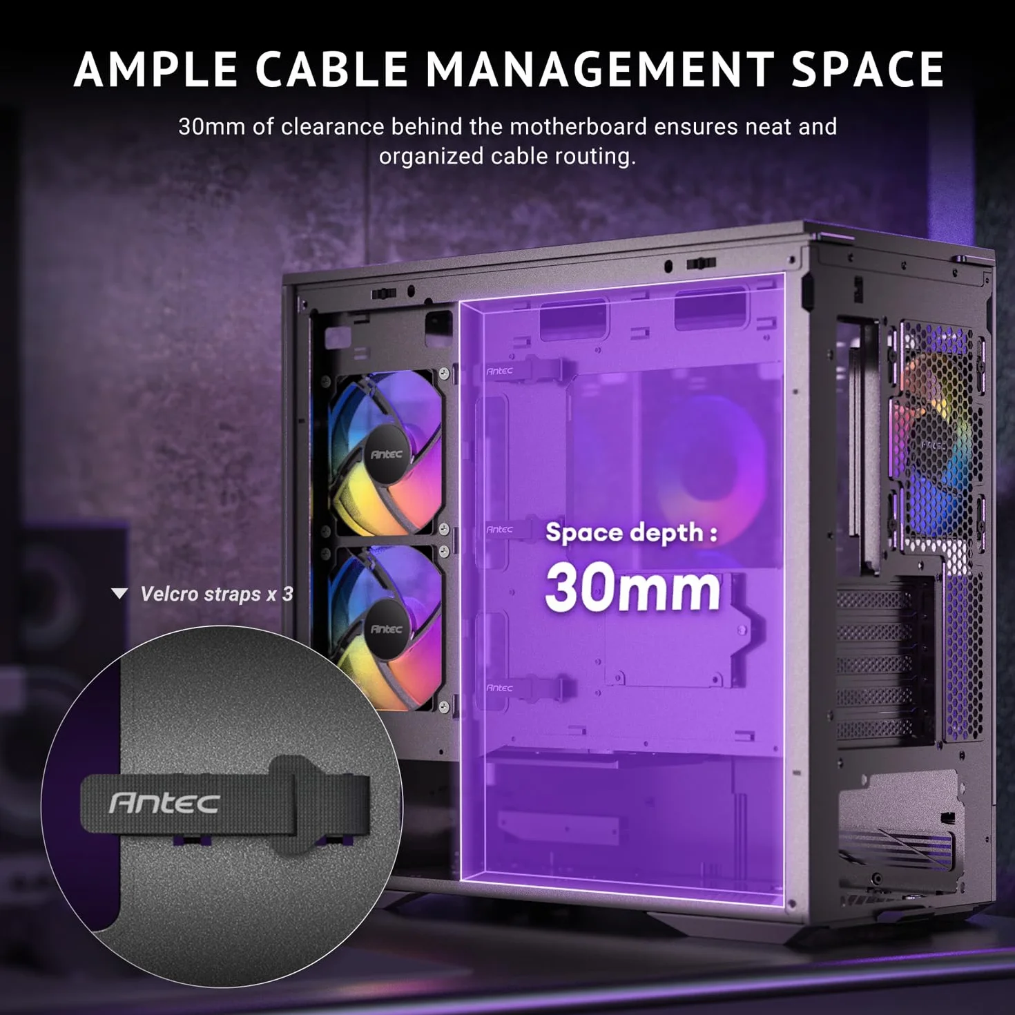 Antec C2M ARGB, kompaktowa obudowa MicroATX, panoramiczne szkło hartowane, wysoki przepływ powietrza, 3 wentylatory PWM ARGB w zestawie, obsługa chłodnicy 360 mm i procesor graficzny 415 mm, typ C 10