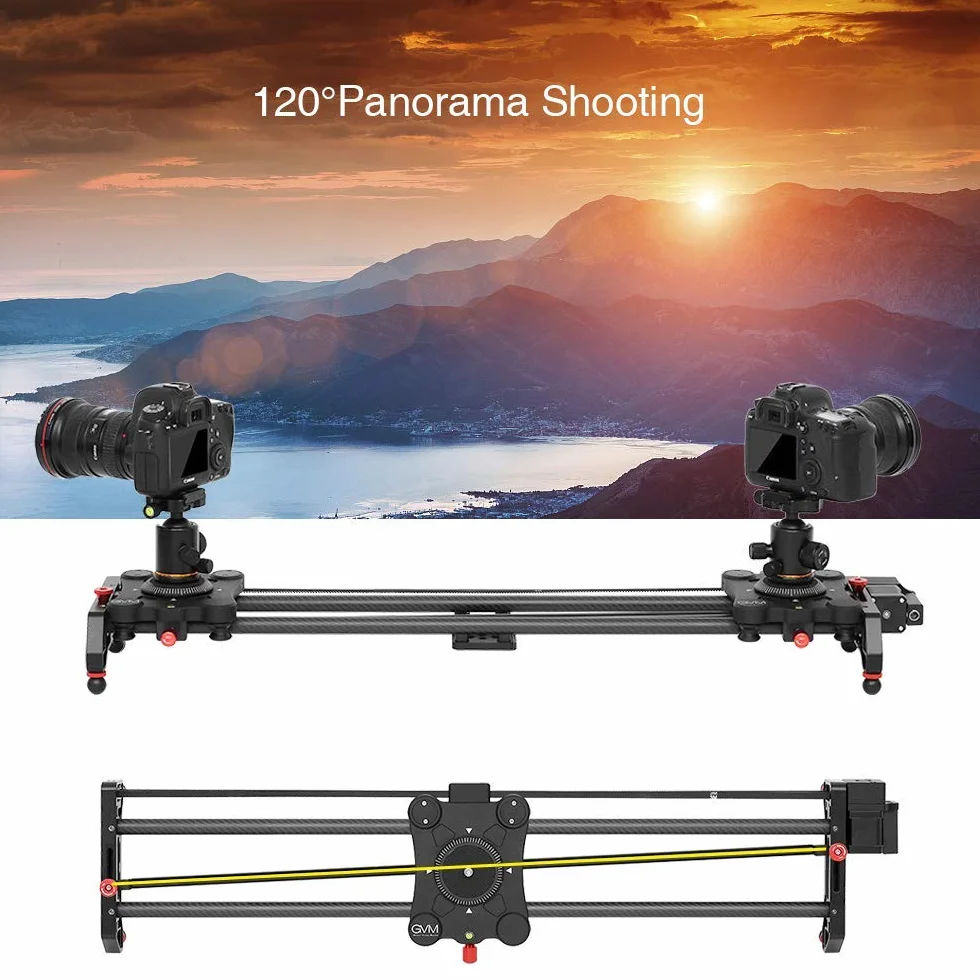 Slider kamera GVM "Track Dolly Slider", system szyn z napędem gazowym i gniazdami wideo Follow Focus Shot, panoramiczny 120°, 80 cm
