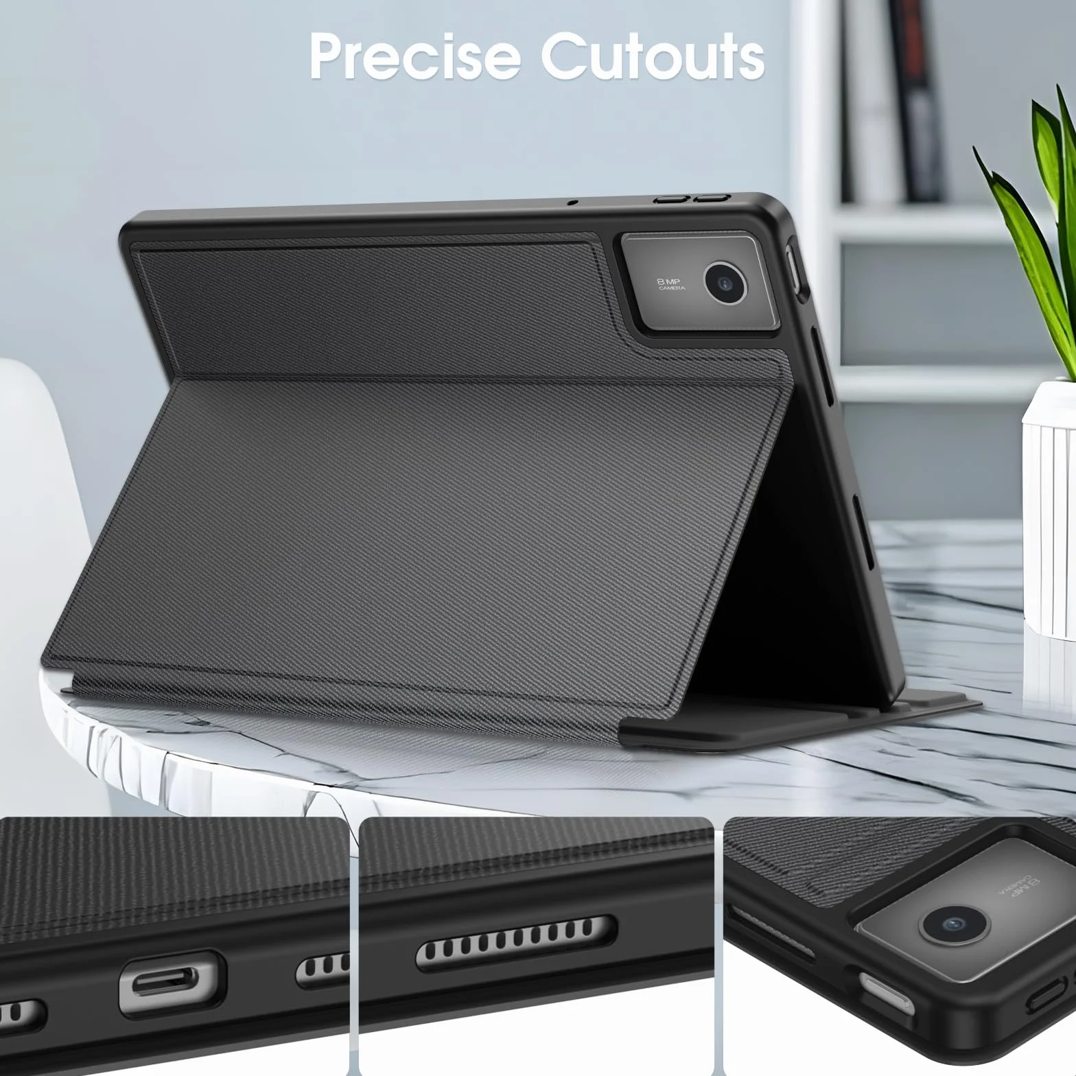 Fintie Etui ochronne na Lenovo Idea Tab 11 cali 2025 TB-336ZU TB-336FU, Slim TPU Folio z uchwytem na rysik, czarne