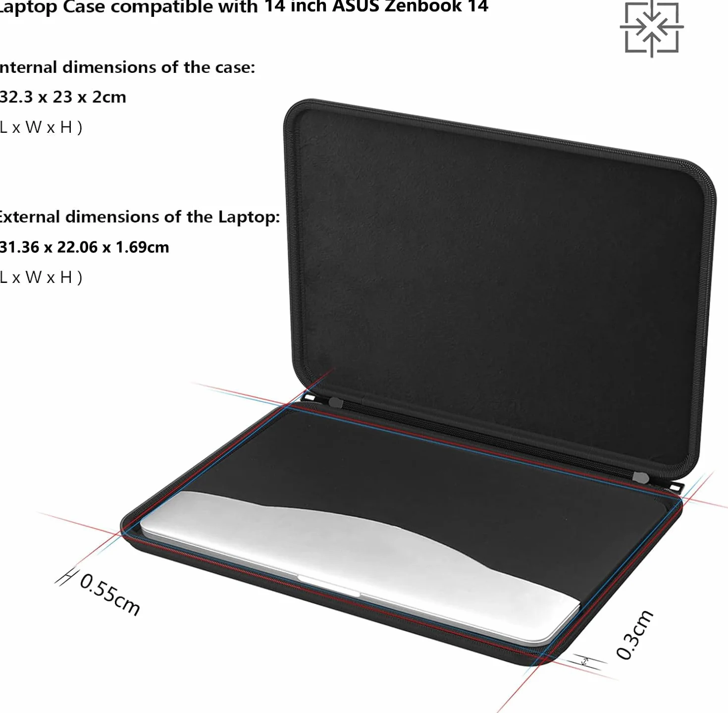 Smatree Twarda obudowa na laptopa kompatybilna z ASUS Zenbook 14, Zenbook 14 Flip, ROG Zephyrus G14, Vivobook S 14 Flip, twarda, ultracienka i odporna na uderzenia