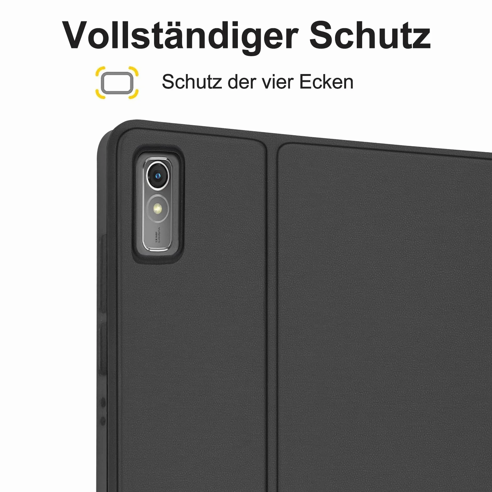 SENGBIRCH Etui na klawiaturę Lenovo tab Plus 11,5" - QWERTZ niemiecka klawiatura zdejmowana Bluetooth bezprzewodowa klawiatura do Lenovo tab P11 2. generacji 11,5", czarny