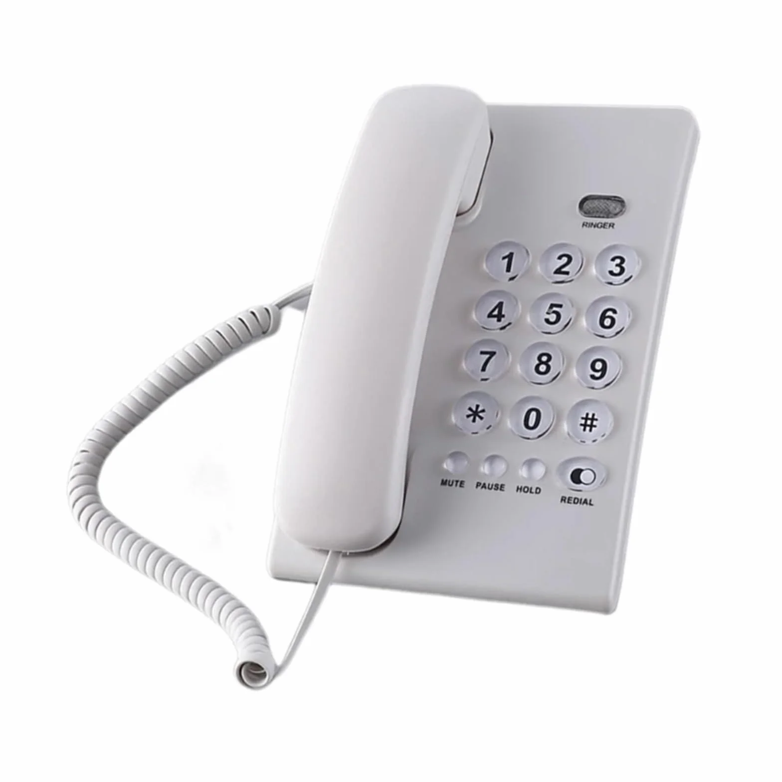 Telefon stacjonarny z kablem, telefon stacjonarny z dużymi przyciskami, telefon domowy, telefon stacjonarny do biura, łazienki hotelowej(Silver)