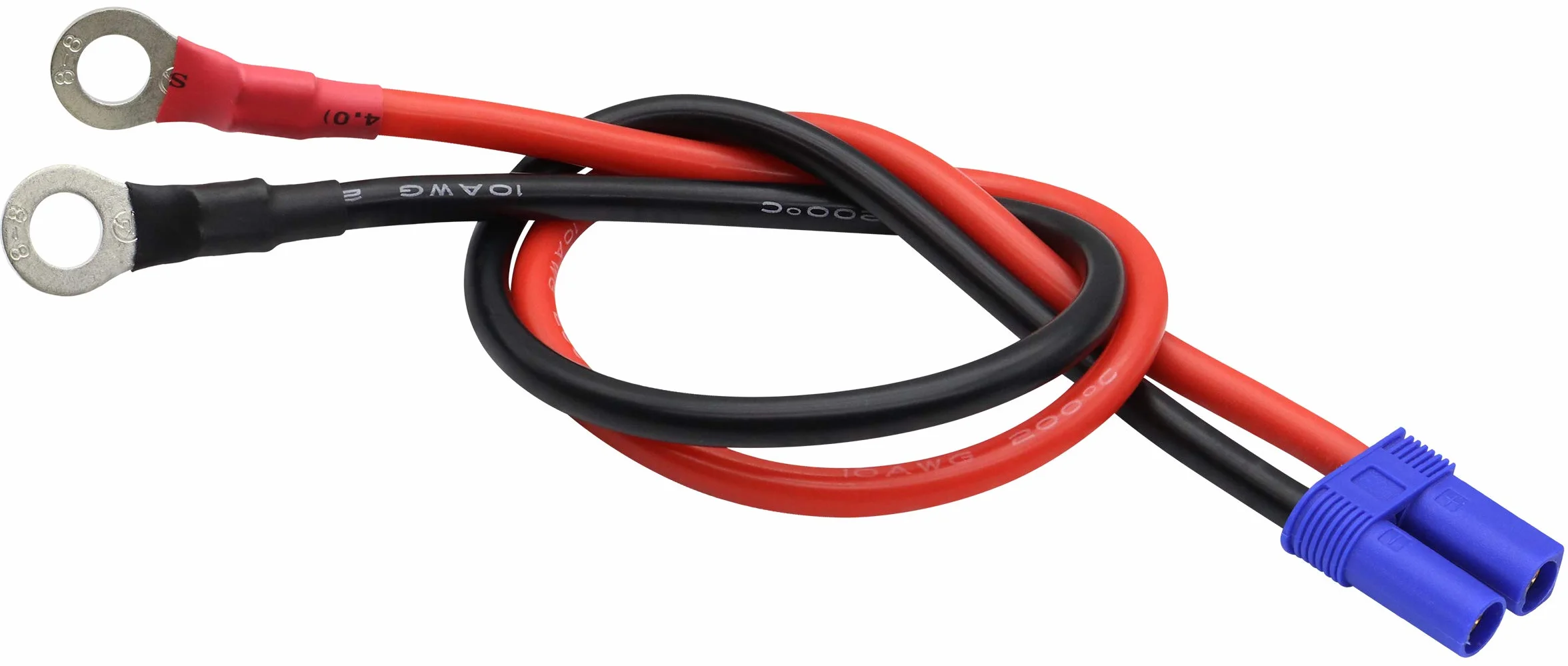 EC5 na kabel adaptera zacisku O-ring, EC5 żeński na oczko oczko, złącze przedłużające 10AWG, RC ESC, ładowarka boczna (40 cm)