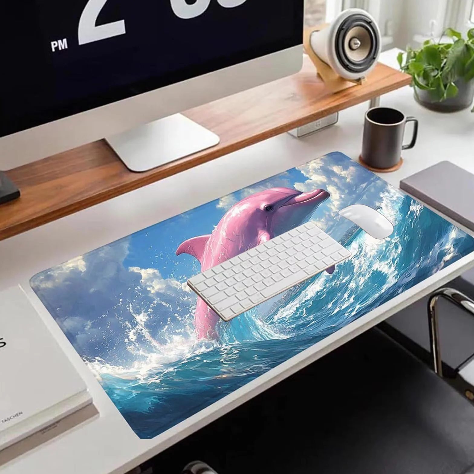 Gamingowa podkładka pod mysz 1200 x 600 x 3 mm, XXL, wodoszczelna, odporna na ścieranie, z przyszytymi krawędziami, niebieska, podkładka na biurko, poprawia prędkość i precyzję pod laptopa, komputera