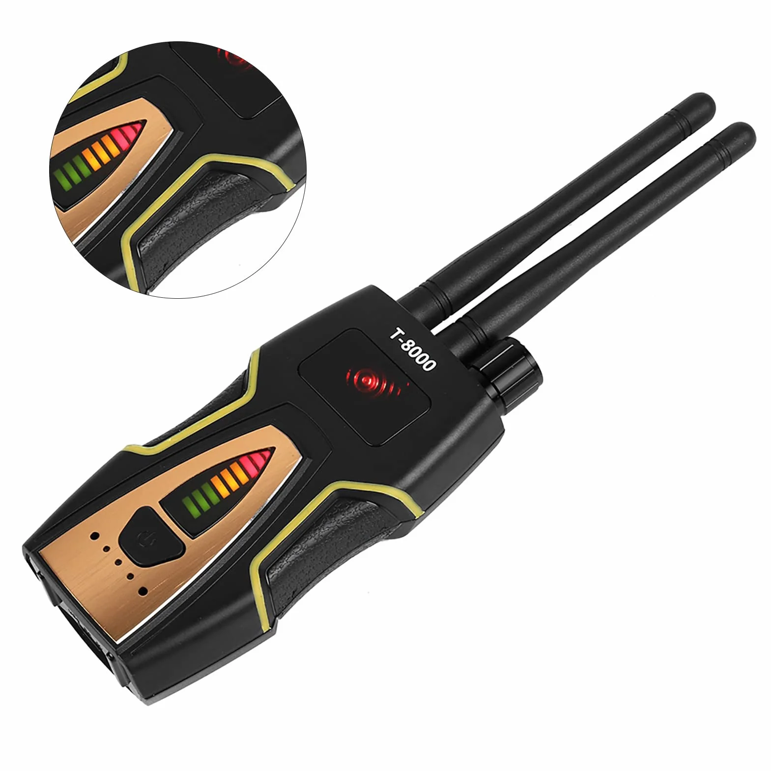 Zerone T-8000 GSM wzmacniacz sygnału detektor radiowy wykrywacz częstotliwości ręczny do lokalizatora GPS ze światłem LED