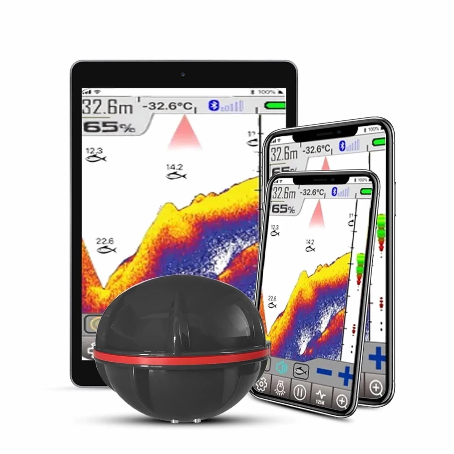 Kamera podwodna, 2 Szt. Inteligentny Lokalizator Ryb Dla Łodzi Sonar Morski GPS 125 KHz