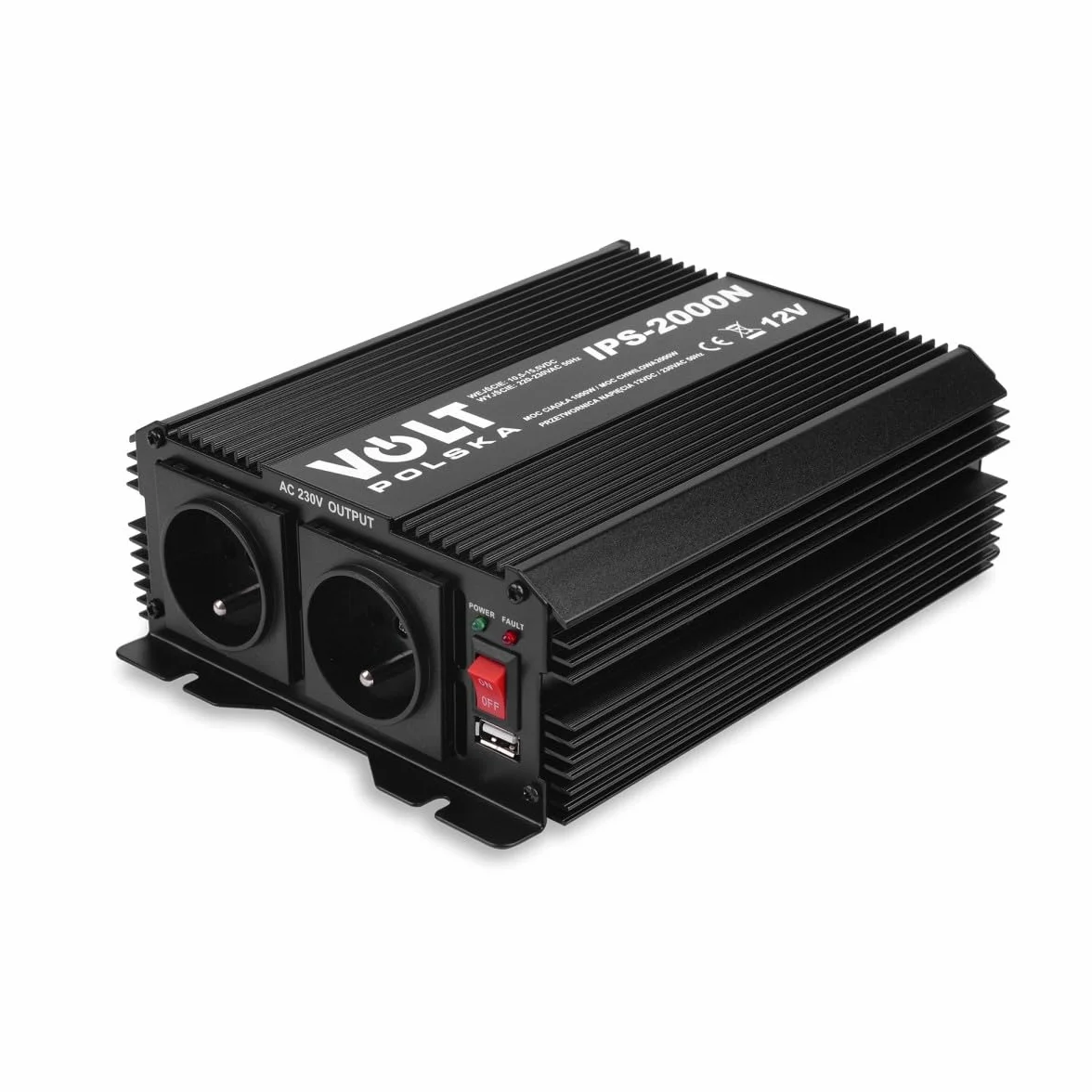 Przetwornica napięcia IPS 2000 N 12/230V (1000/2000W) + USB