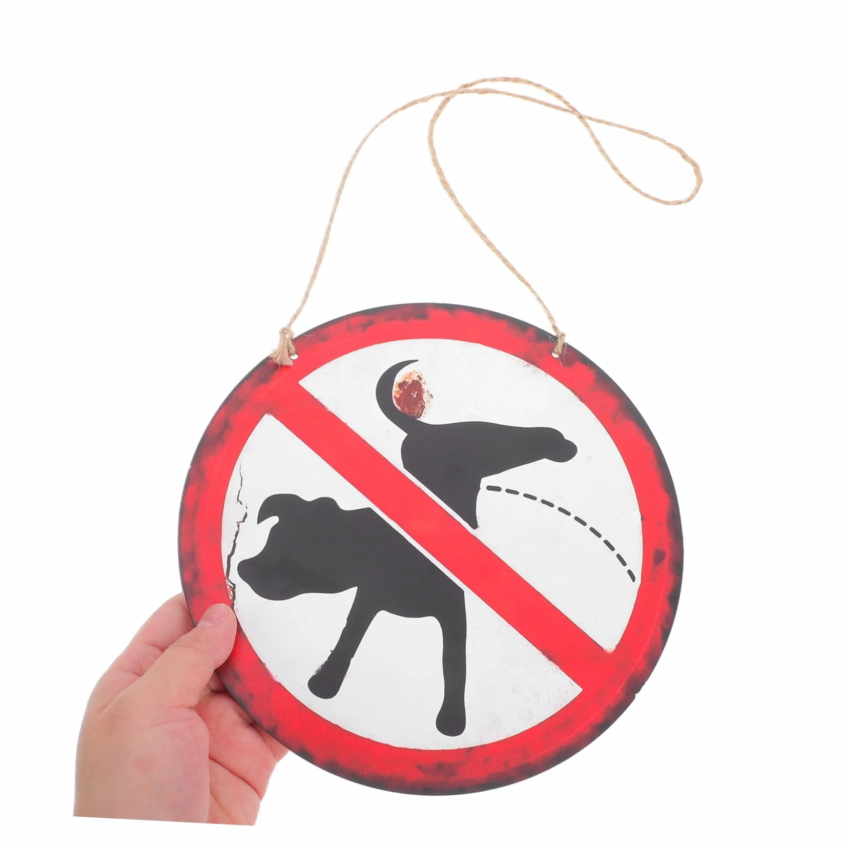 Retro No Dog Poop Sign Aged Decorative Lawn Garden Keep Clean Pet Waste Management Outdoor Decoration