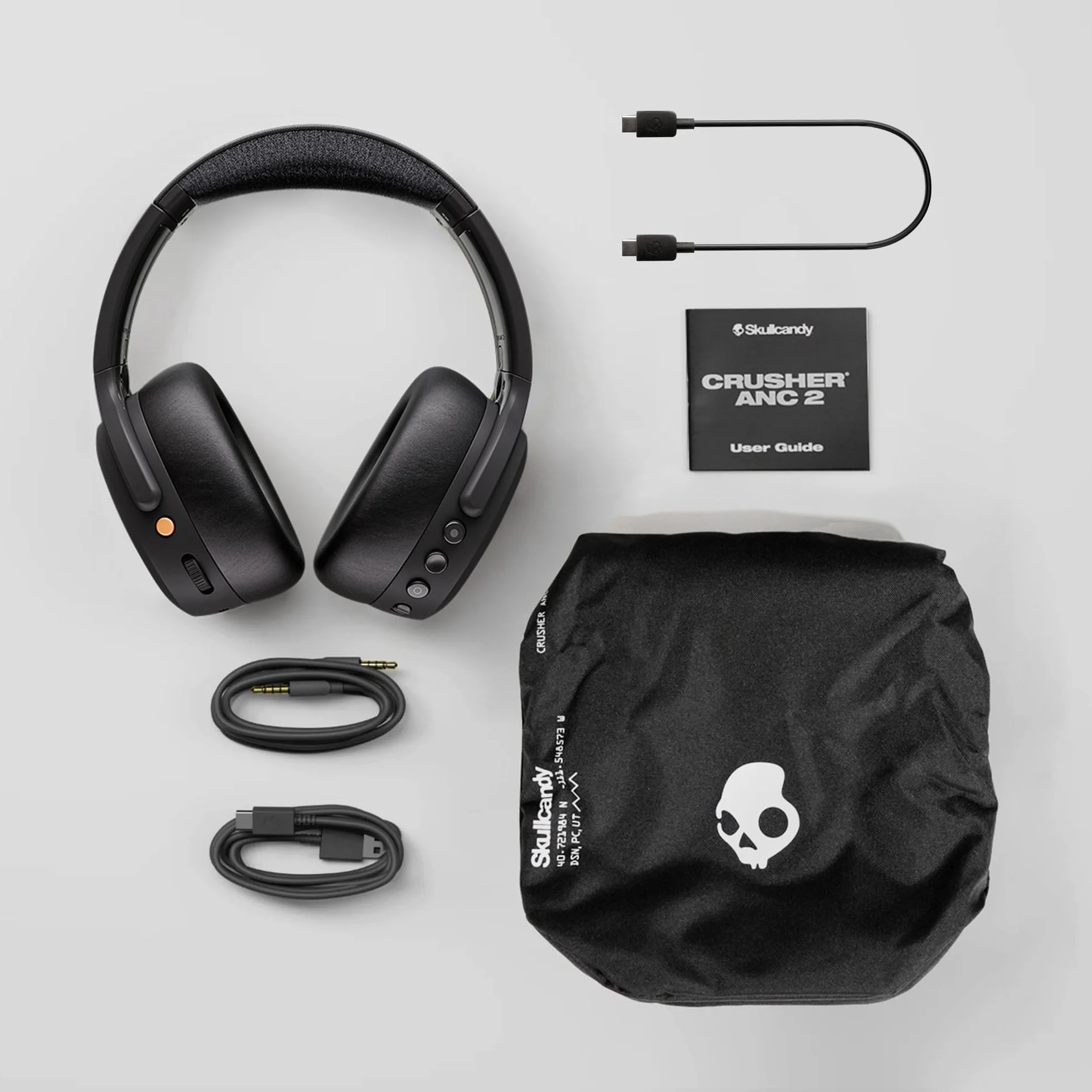 Skullcandy Crusher ANC 2 Słuchawki Bluetooth z Aktywną Redukcją Szumów 50 Godzin Słuchania Mocny Regulowany Bas Extra Charging Cable Android i iPhone Słuchawki Bezprzewodowe z Redukcją Szumów, Bone