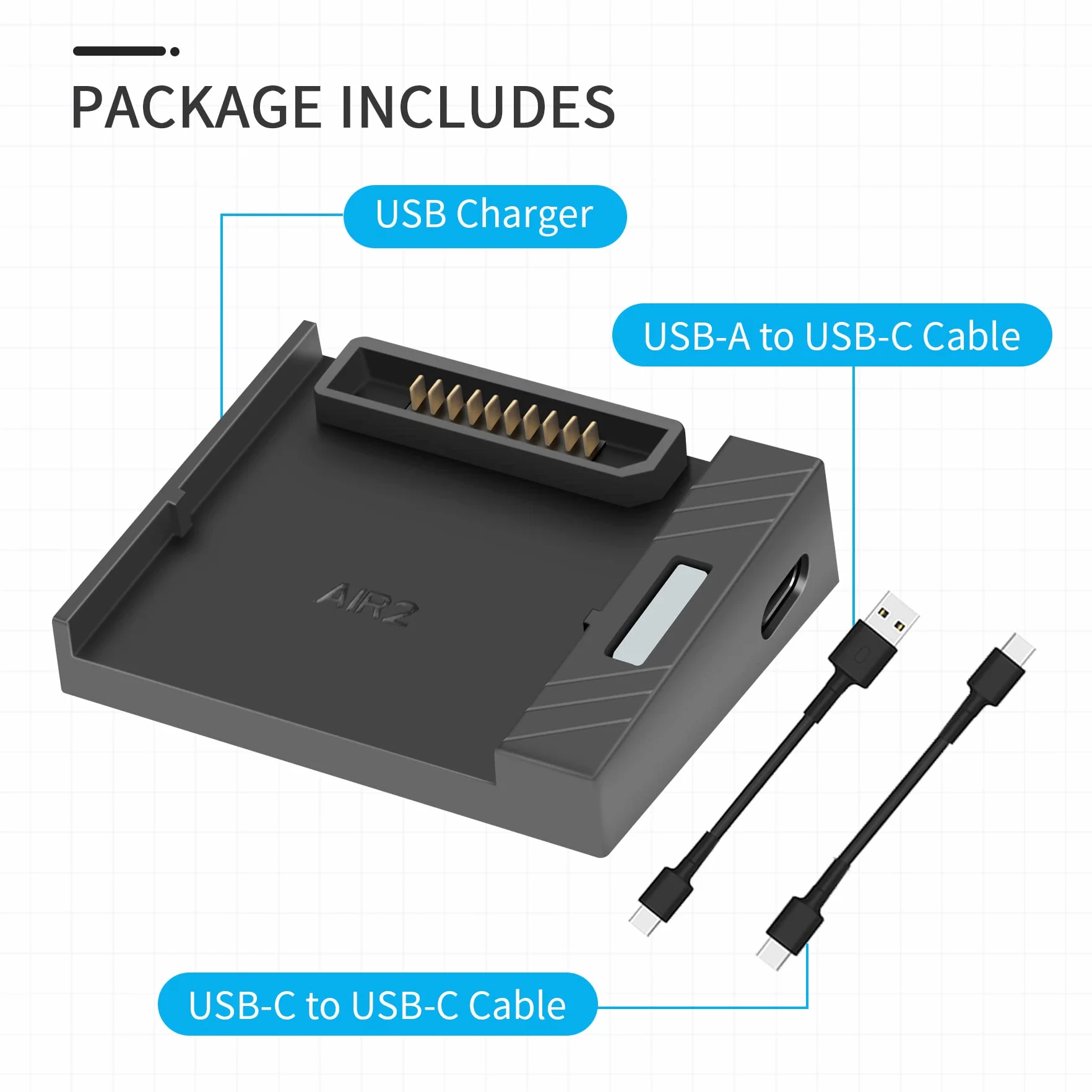 QC 3.0 Mini Ładowarka USB Typ-C do DJI Mavic Air 2S Air 2 Automatyczne dopasowanie szybkie ładowanie ze wskaźnikiem ładowania akcesoria drona