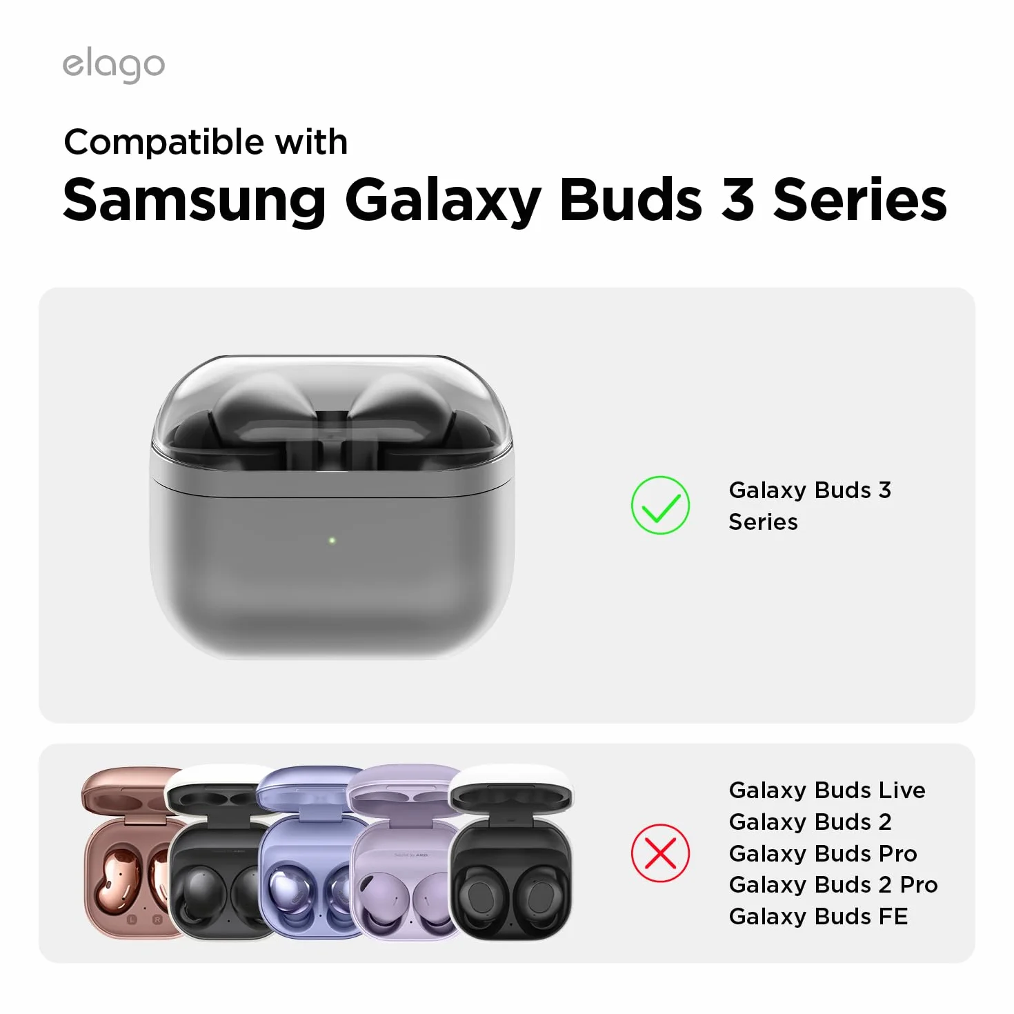 elago Etui Kasetowe do Galaxy Buds 3/3 Pro/3 Fe | Etui w Stylu Kasety, w Zestawie z Karabińczykiem, Pełna Ochrona, Akcesoria do Słuchawek (Klasyczna Biel)