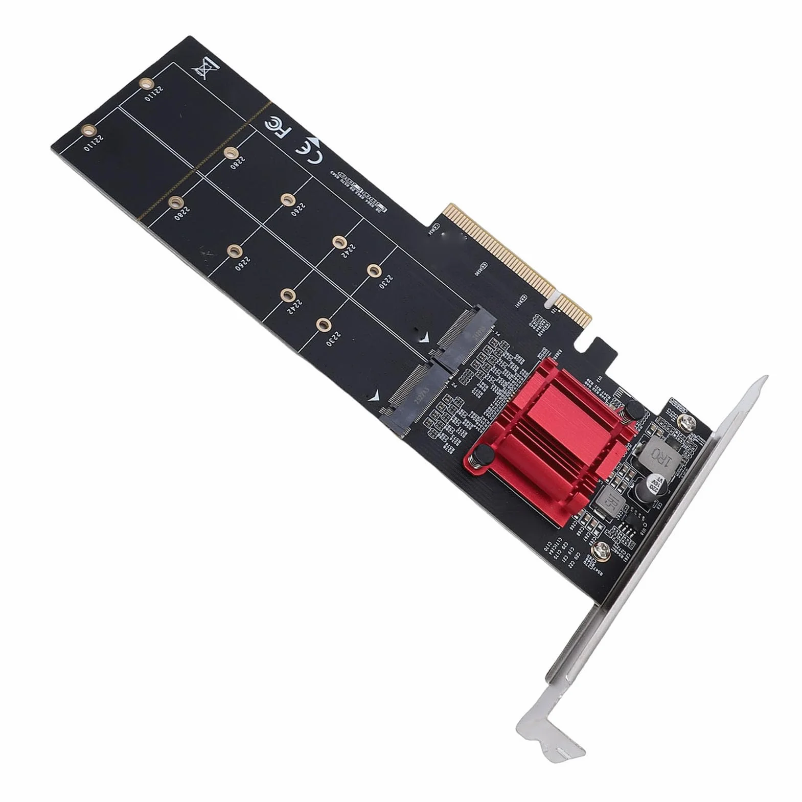 Adapter M.2 NVMe SSD na PCIe 3.1 X8 X16 | Podwójna Karta NVMe dla Klucza M 2230-22110 ze Wspornikiem