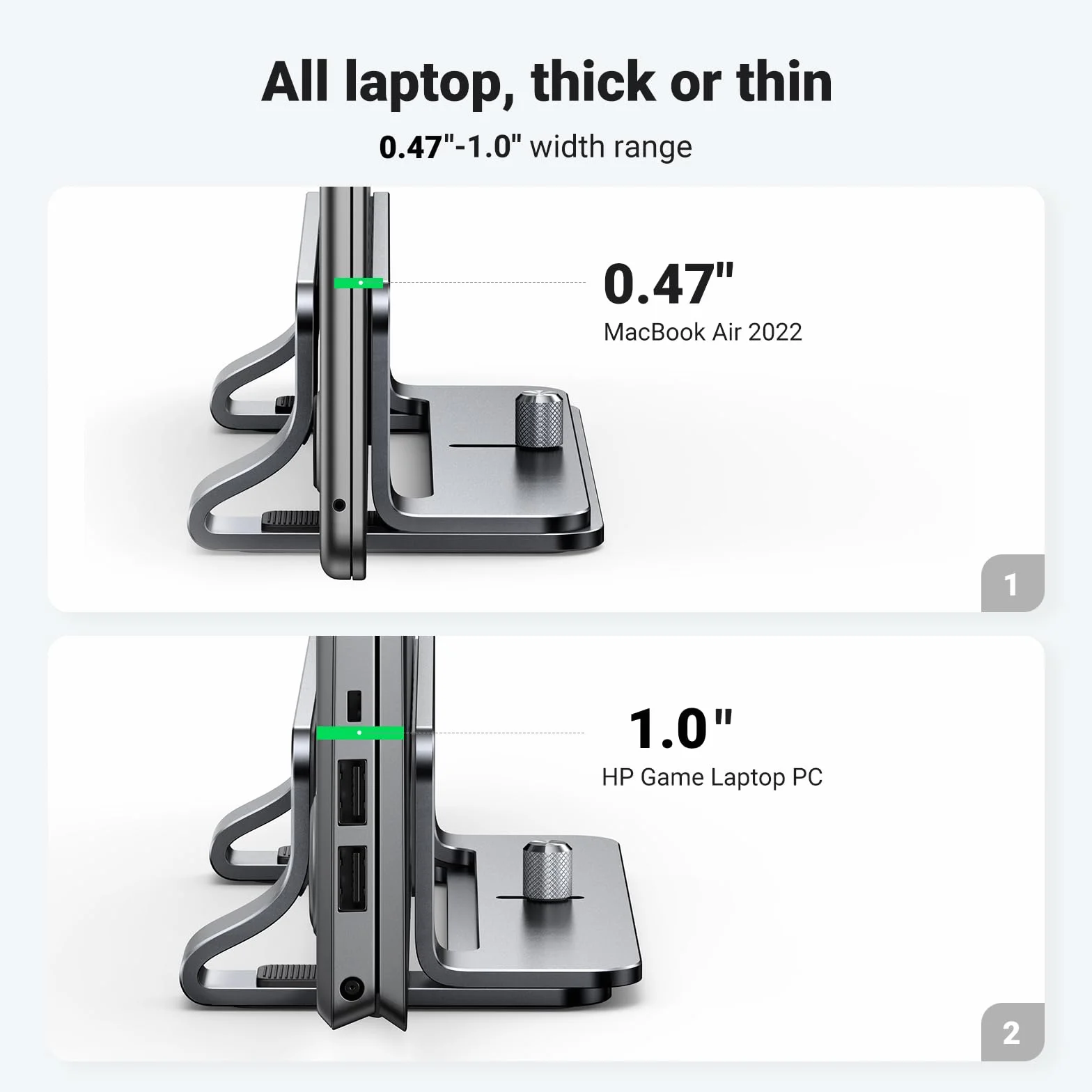 UGREEN Aluminiowa Regulowana Pionowa Podstawka na Laptopa MacBook Pro Air MateBook Chromebook