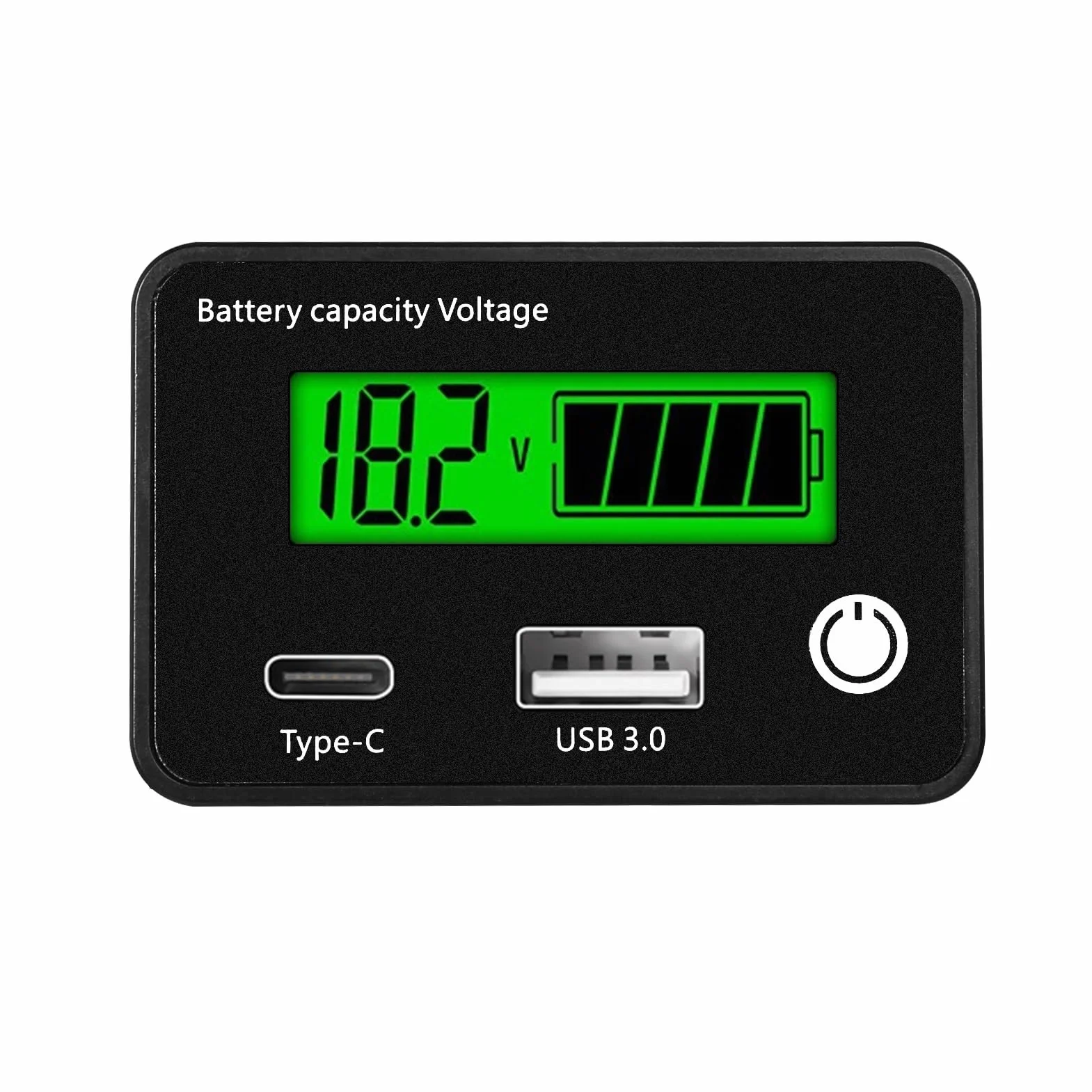 DEWIN Monitor pojemności akumulatora 12 V, pojemność baterii, woltomierz, monitor baterii, wskaźnik naładowania z interfejsem USB i USB C, 12 V, 24 V, wskaźnik baterii ołowiowo-litowej